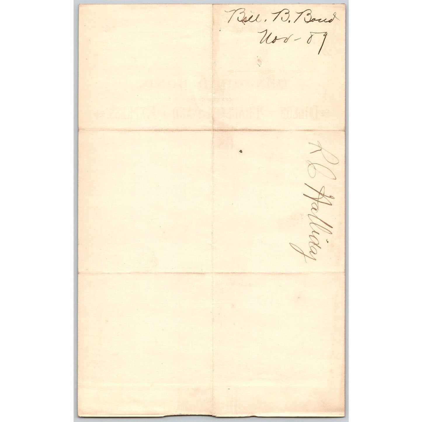 Dillon MT Benjamin Bond Dillon Transfer & Express 1889 Billhead R.C. Halliday*