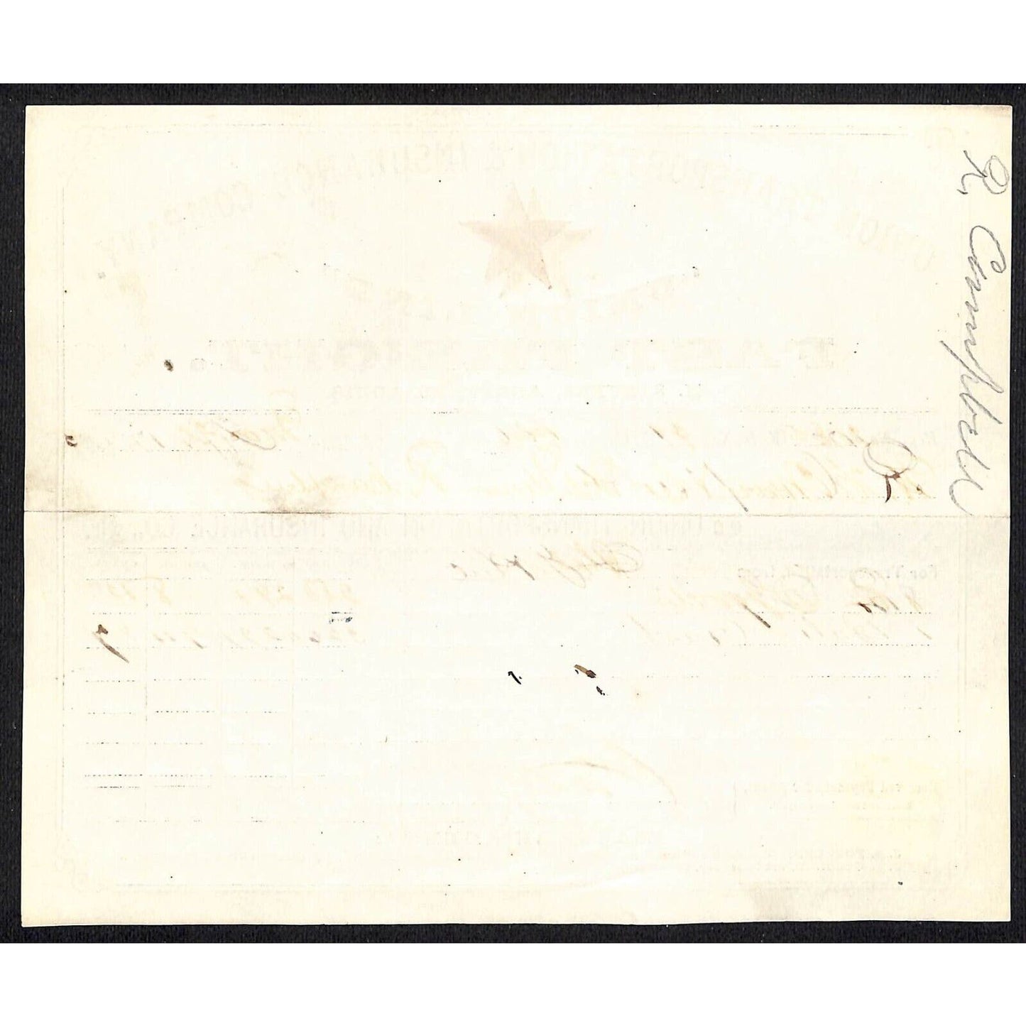 Union Transportation & Ins. Co. PRR Waybill #51 "Union Line" Fast Freight 1865