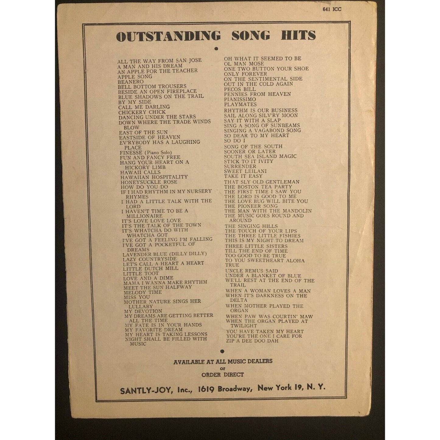 Vintage 1940's Disney Sheet Music - "Lavender Blue (Dilly Dilly)"
