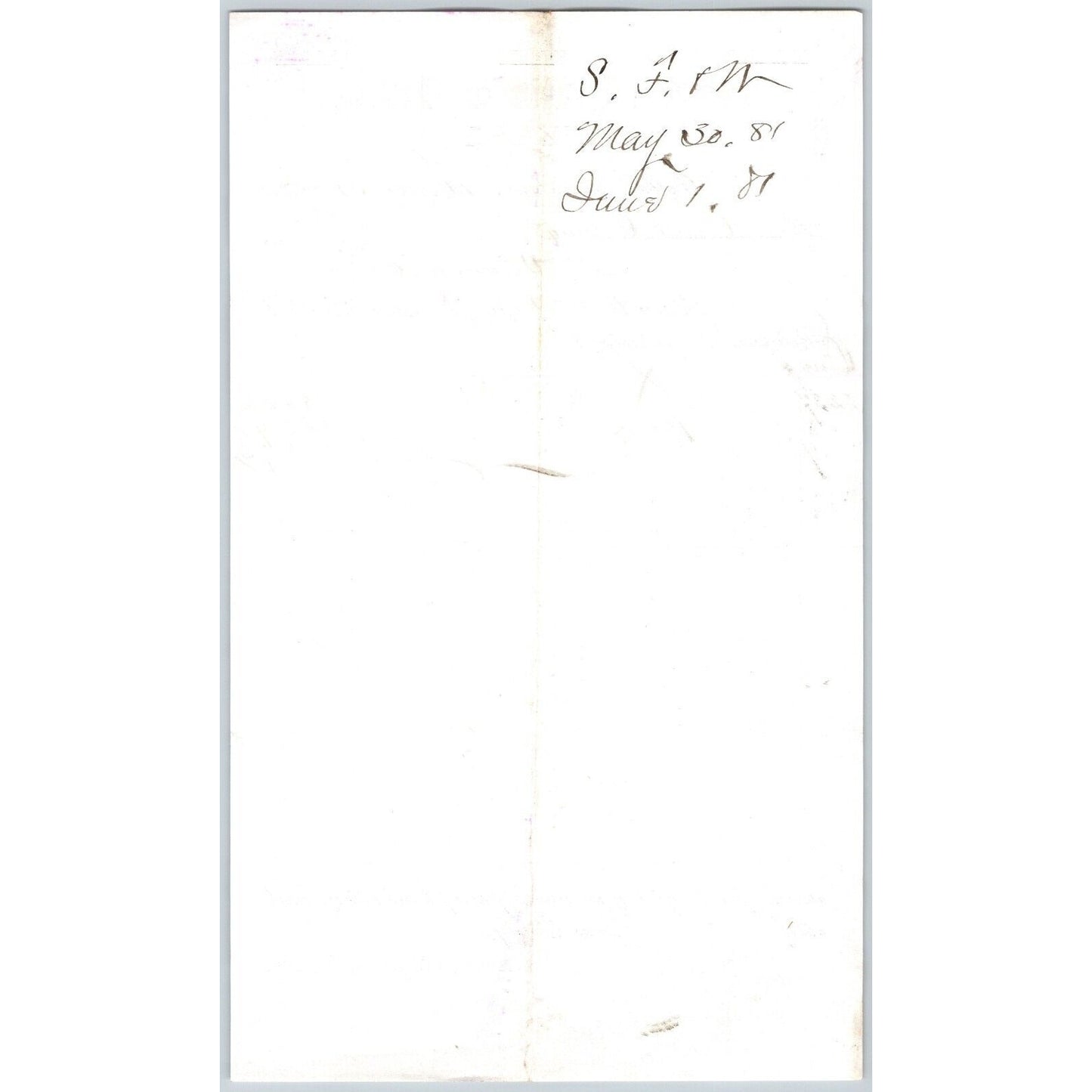 Sebree, Ferris & White Bankers Dillon, MT 5/31 1881 Statement Henry Elling*