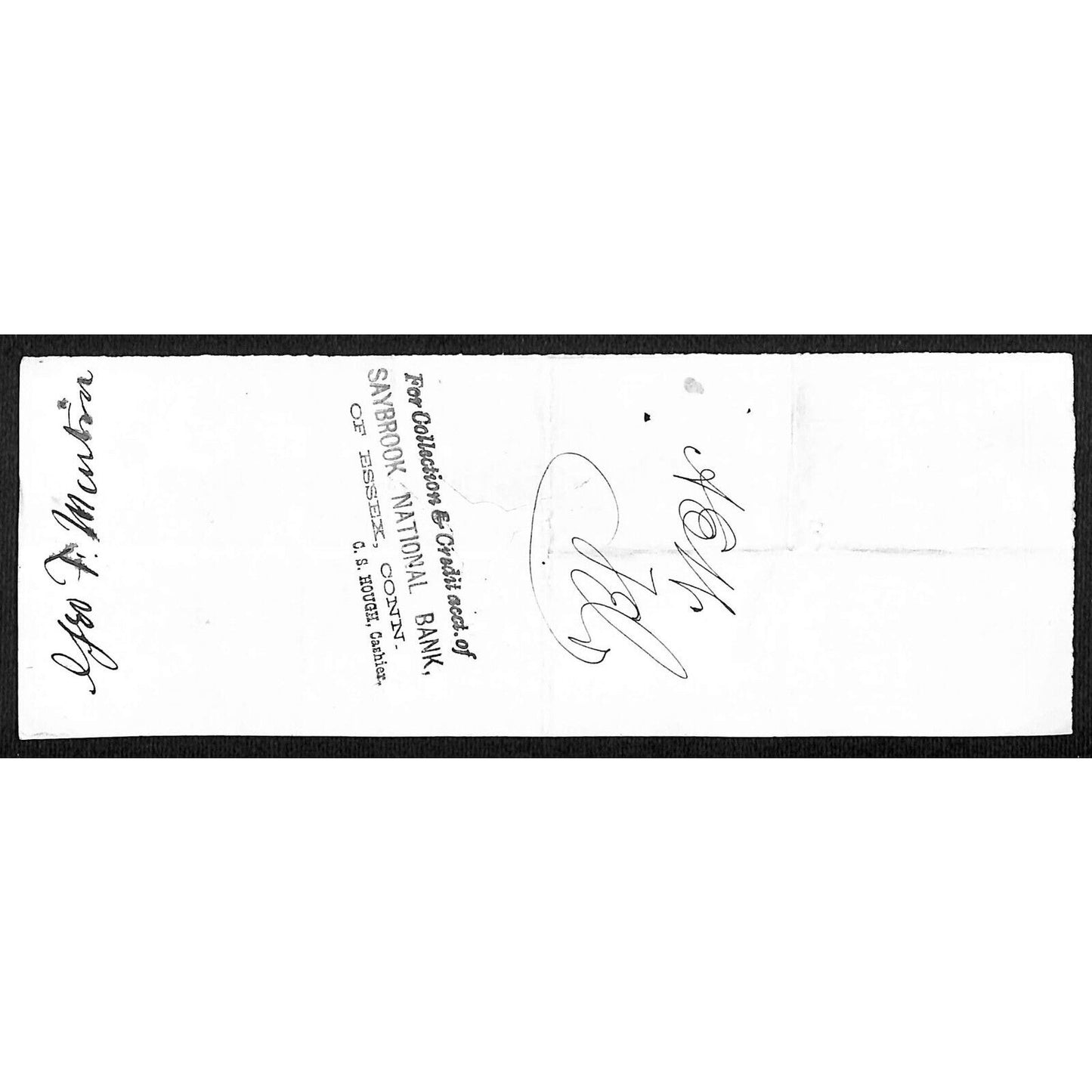 James A. Bill* 1875 Thames National Bank Lyme CT on Rev Stamp Check Stock (#18)