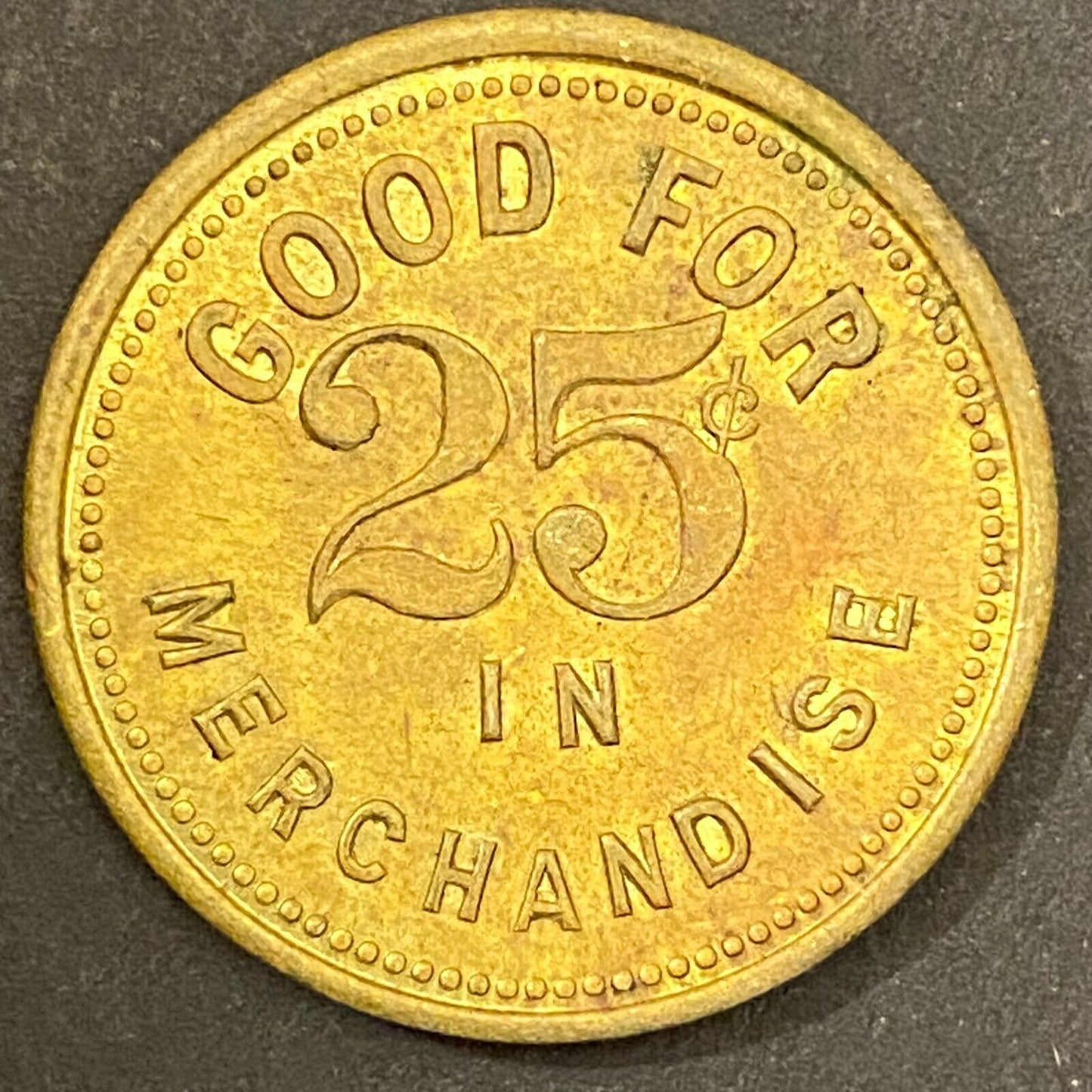 Charles Stratig Candy Store Duluth Hibbing c1921-30's G/F 25¢ Token 26mm (#4)