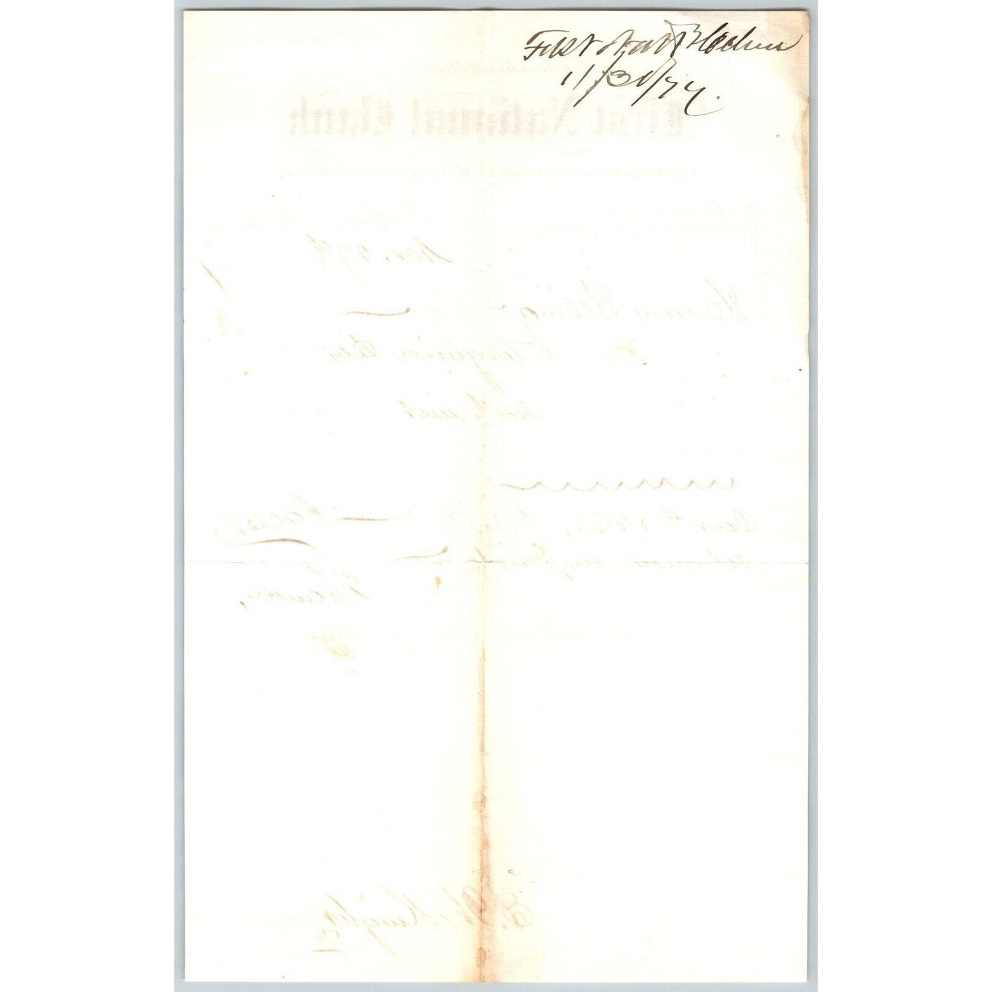 First National Bank Helena, MT 1/21 1877 Unpaid Advice Henry Elling*