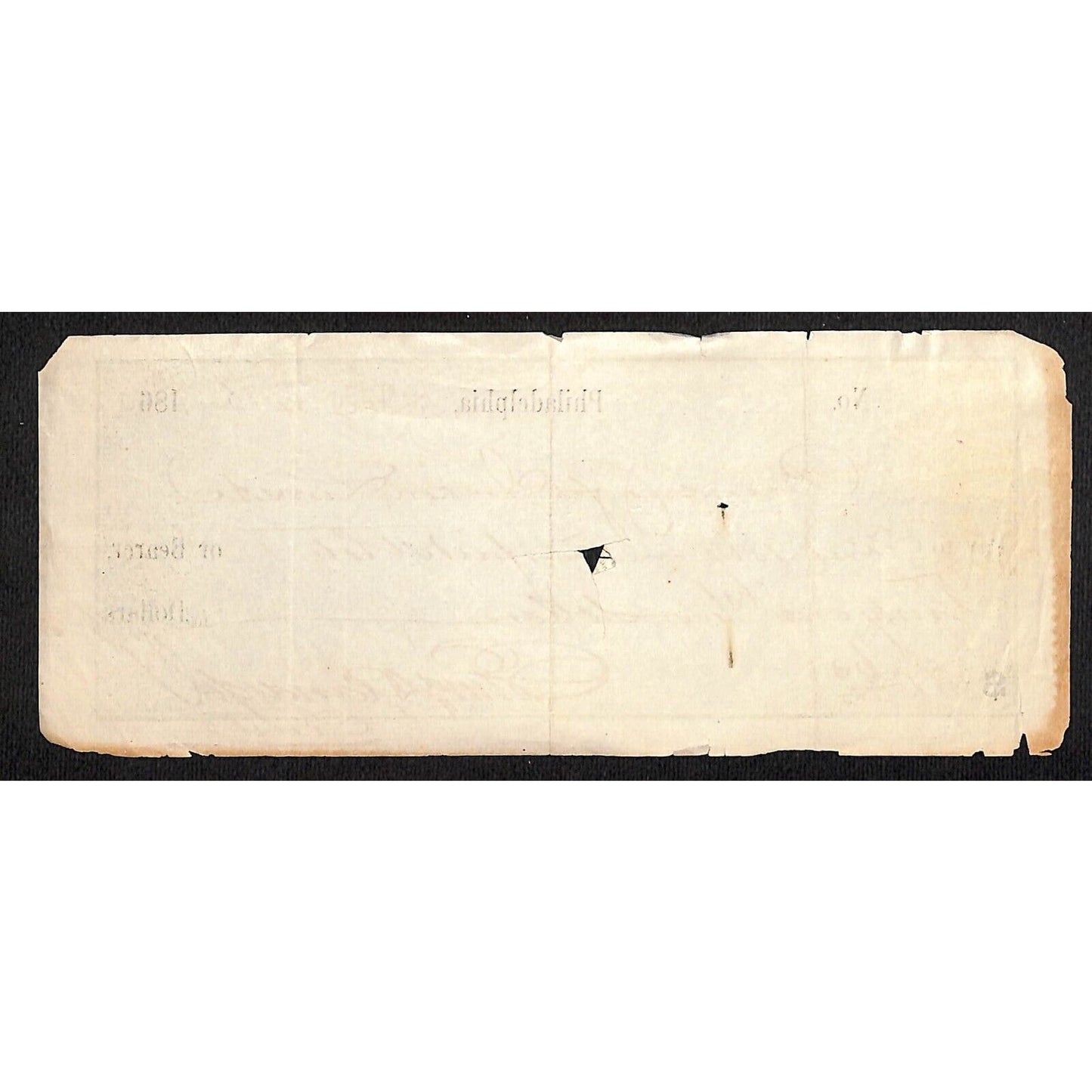1865 Pennsylvania Co for Insurances on Lives Check Rev Stamp For 1864 Taxes