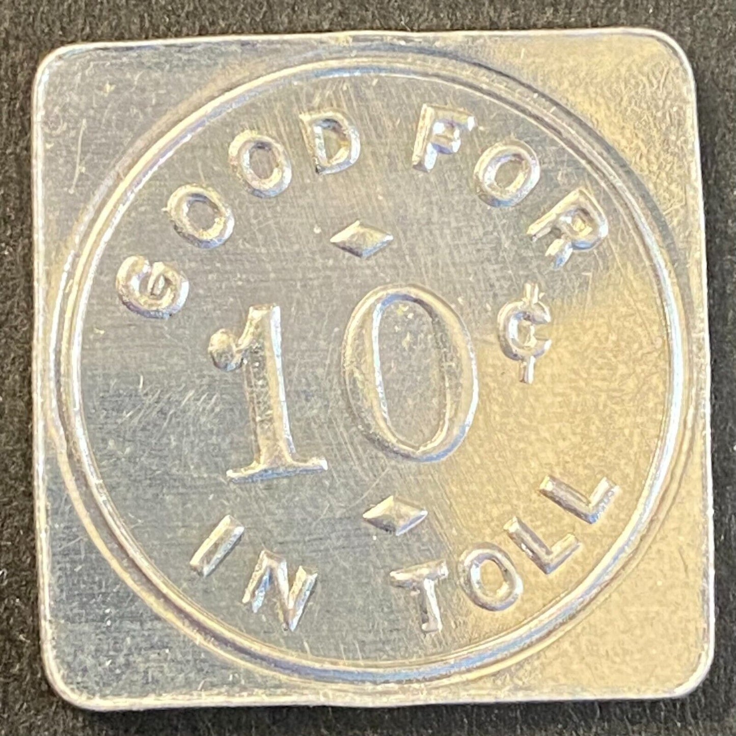 Burt County Decatur Onawa Bridge Comm G/F 10c in Toll Token Alum 24mm UNC VGC