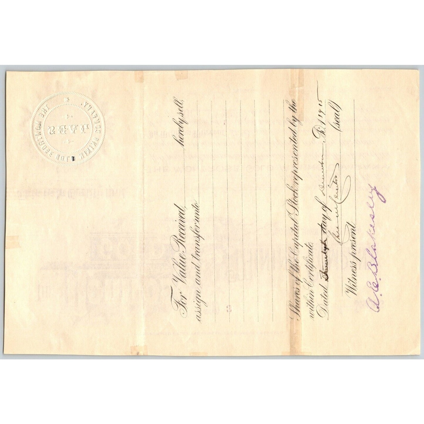 Montrose Gold Mining Co. 1899 Stock Certificate Cripple Creek District #3