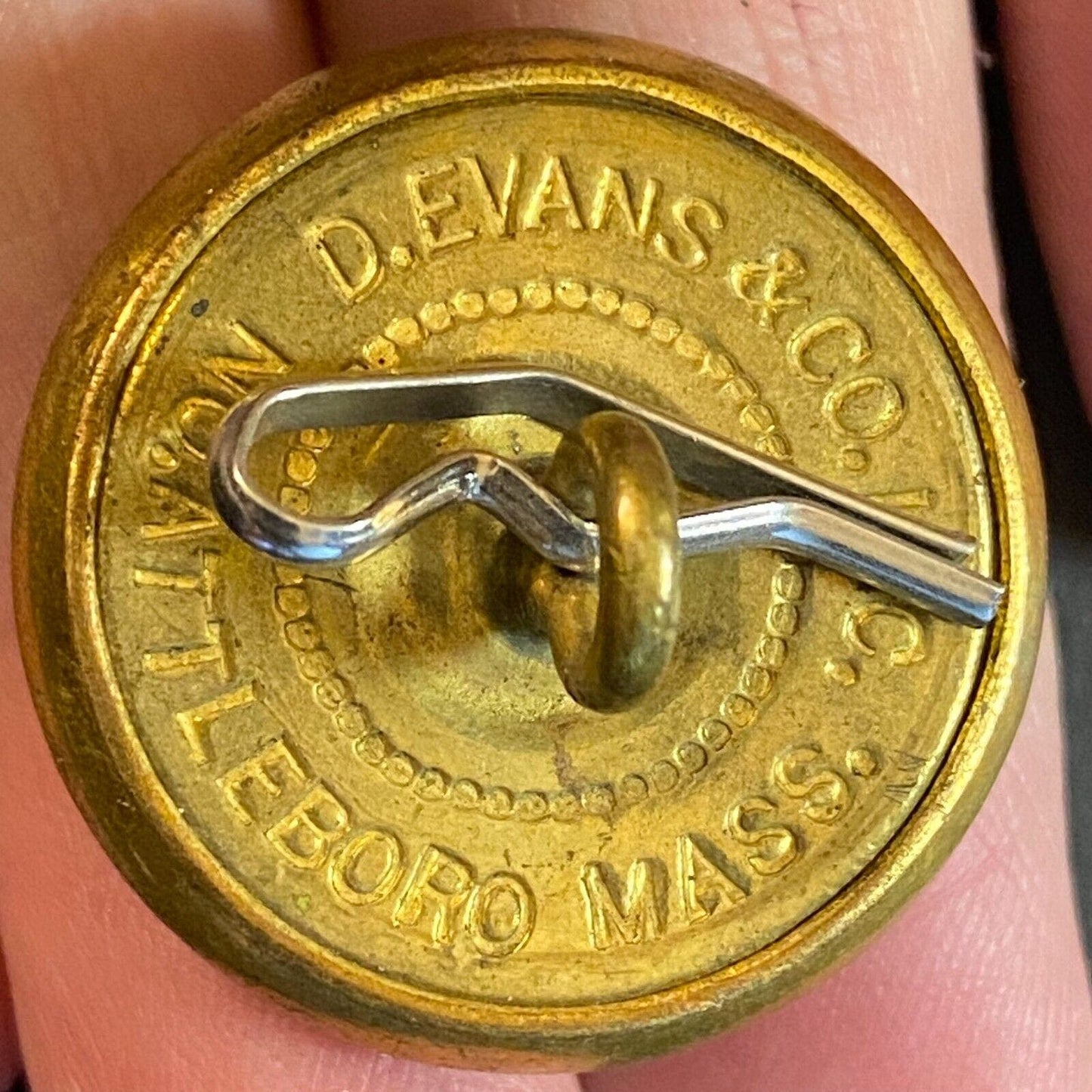 Chicago City Police Brass Uniform Button D. Evans & Co. 25.51mm Obsolete c1930's