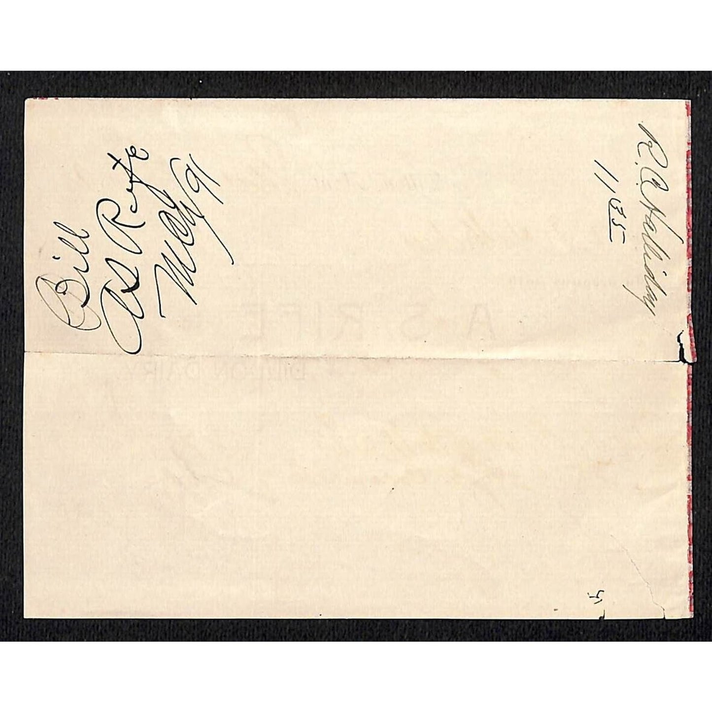 Dillon, MT A.S. Rife Dillon Dairy 1891 Billhead Milk Cream R.C. Halliday*