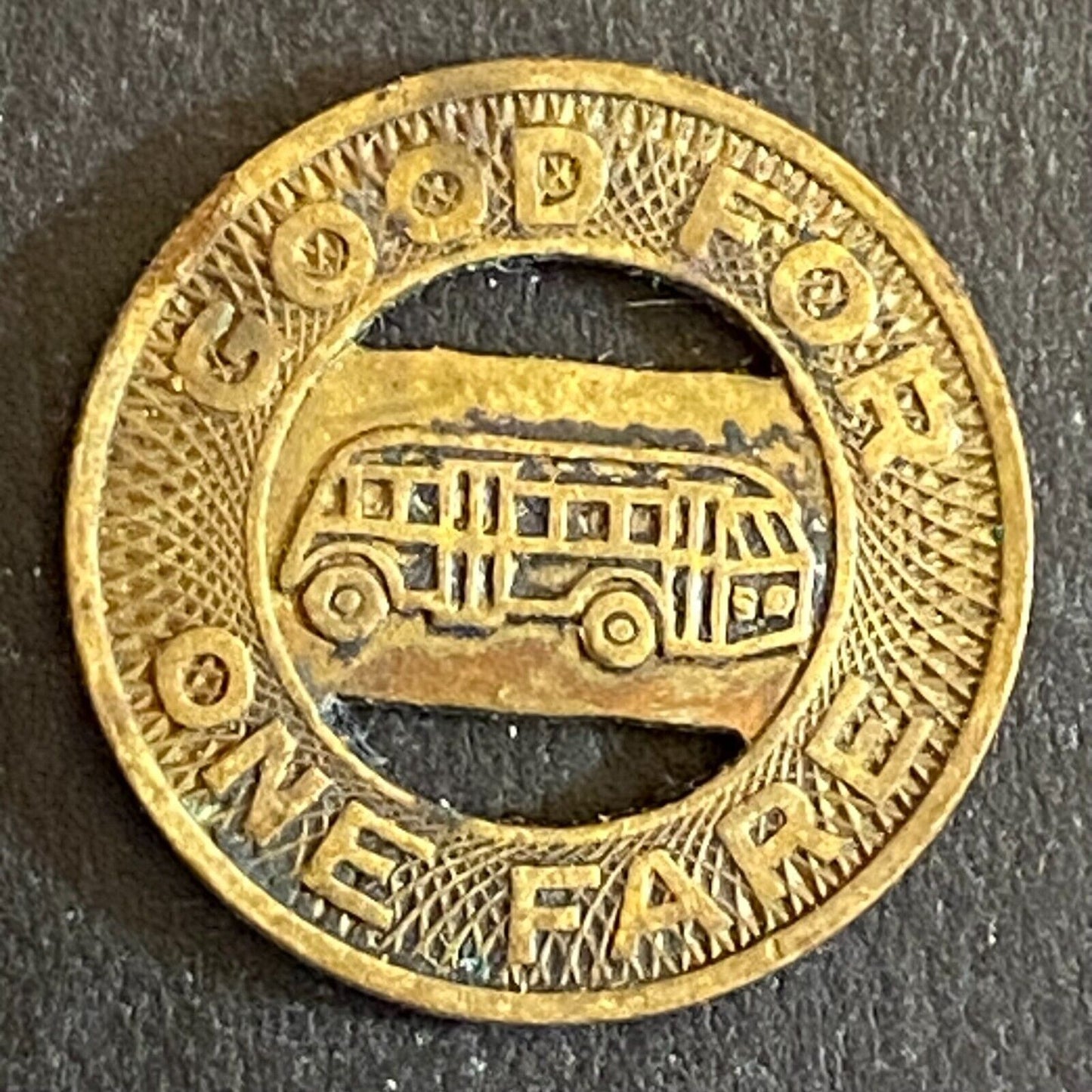 El Paso City Lines G/F One Fare Bus Transit Token 16mm