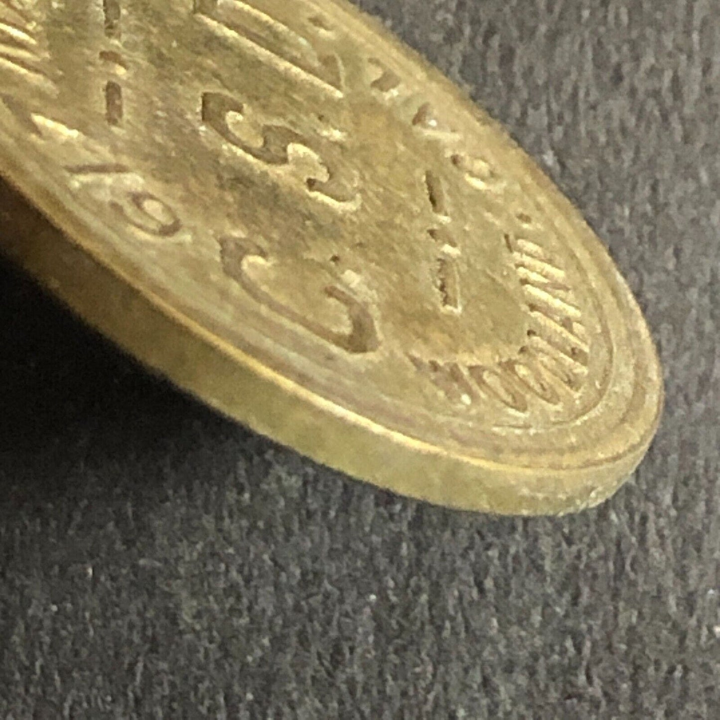 G/F 5c Charles Dunlap Cigars C.S.D. c1920's Brass Trade Token 21mm Woodland CA