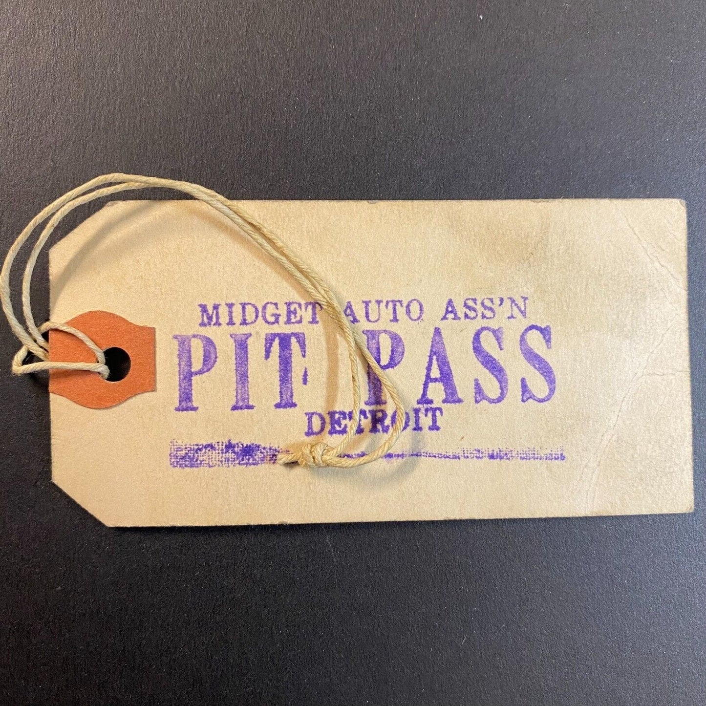 Midget Auto Ass'n (MARA ?) Pit Pass Detroit Jan 2, 1937 - VGC Scarce