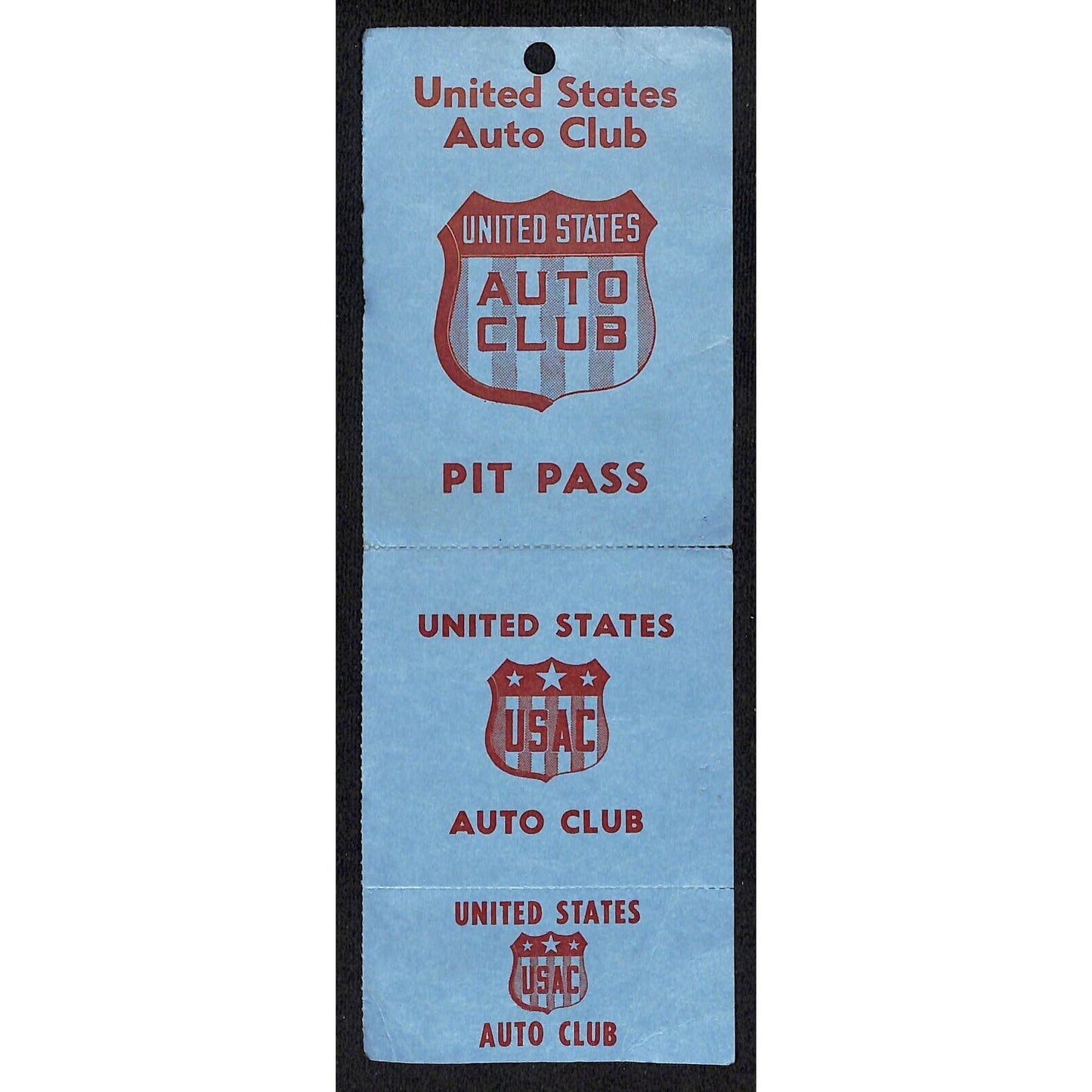 c1958 USAC Pit Pass and Receipt "Charles Henry Meyer" VGC