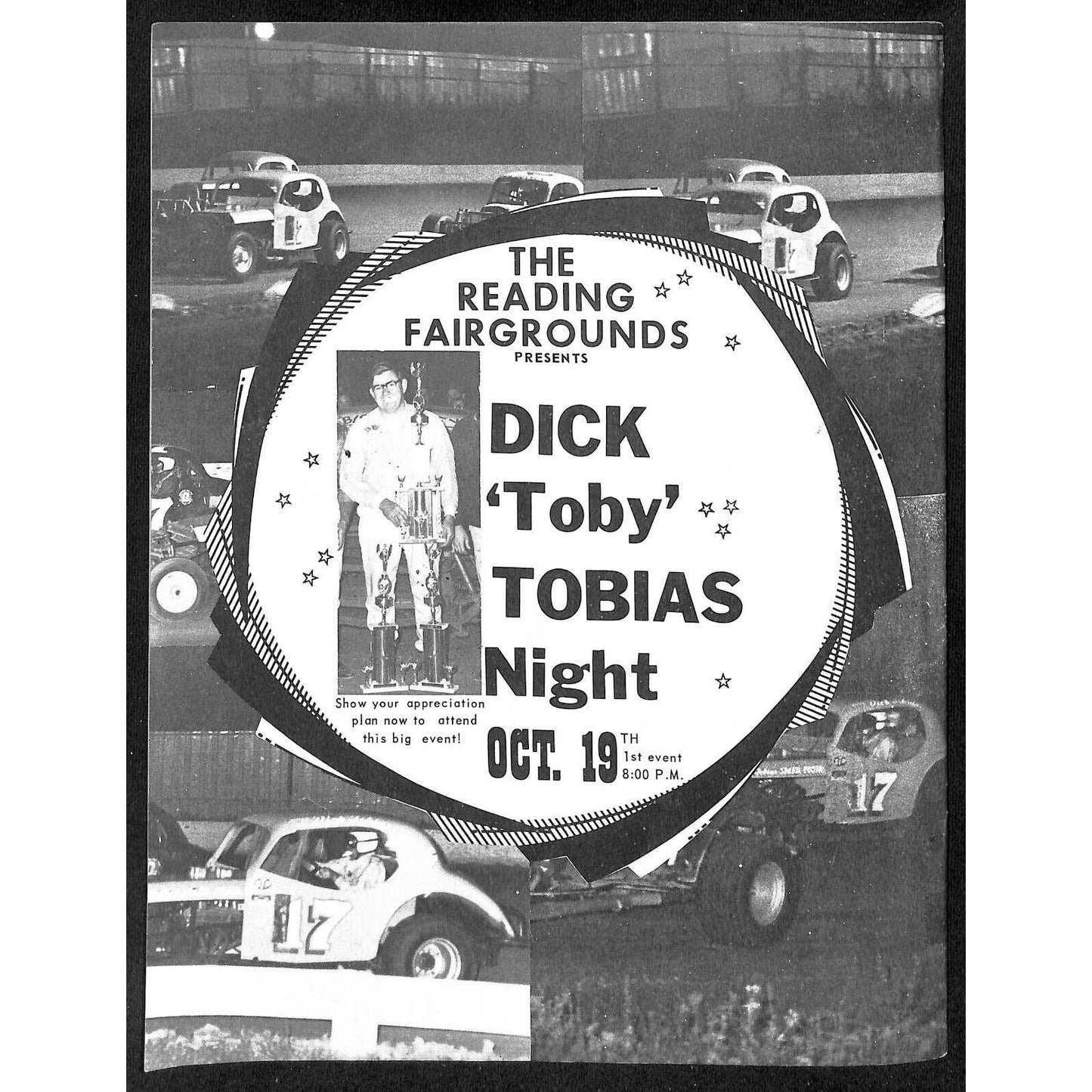 Reading Fairgrounds 1968 RSCA Auto Races Program Stock Car Columbus Day 12pp*
