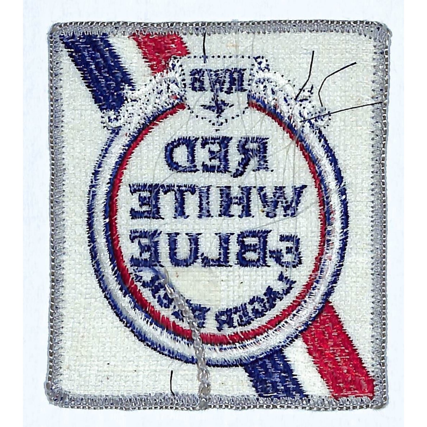 Red White & Blue Lager Beer Embroidered Patch Vintage 3" x 3 1/2 (#2) c1970's