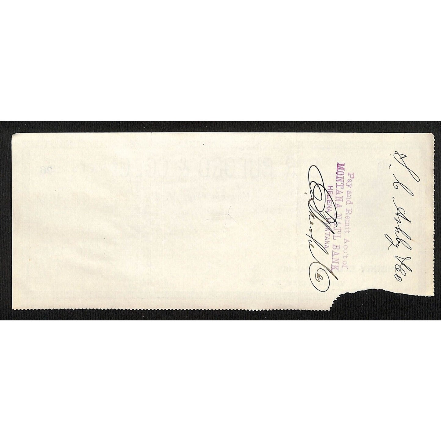 1888 Henry Elling Virginia City Montana Territory S.R. Buford Grocers Check #21