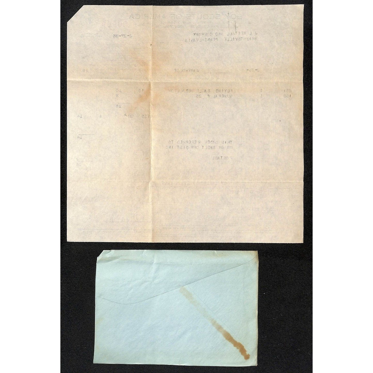 Boy Scouts of America 2 Park Ave NYC / Weitzel 1935 Billhead + Cover NRA