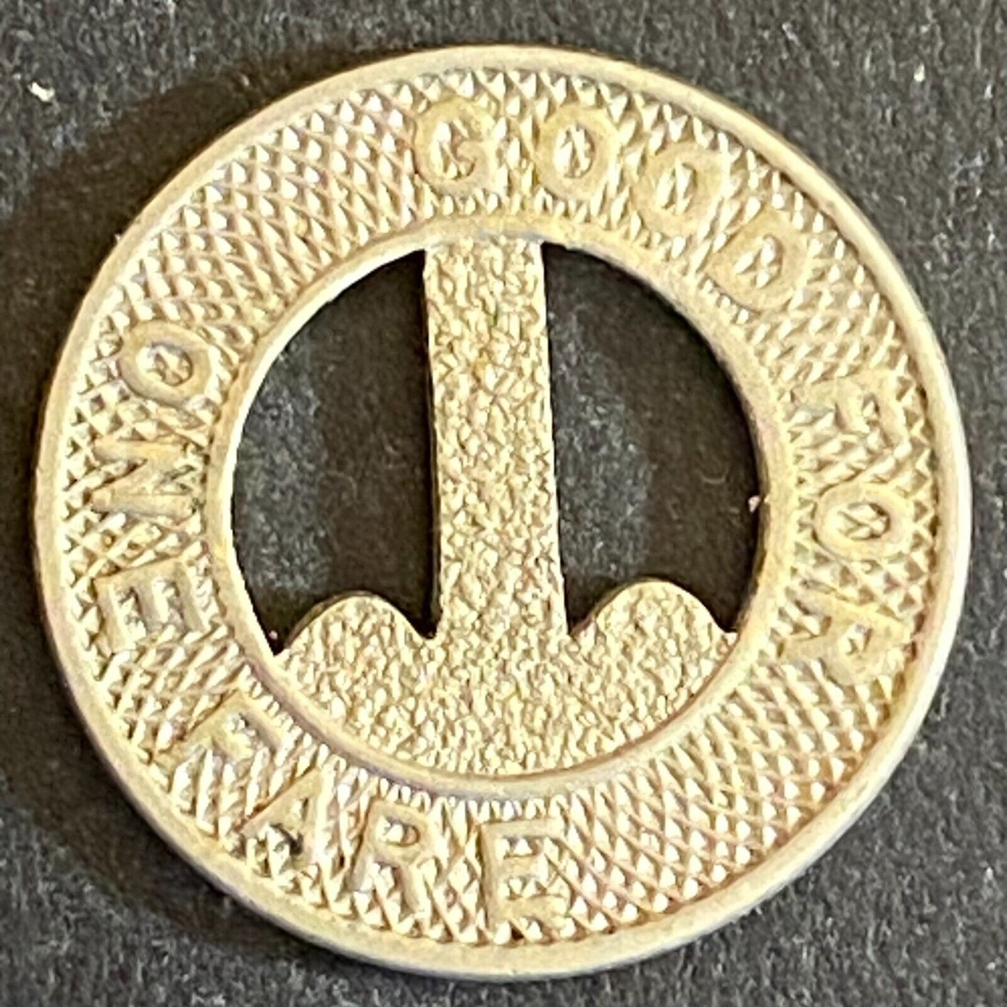 Detroit & Canada Tunnel Co. G/F One Fare Token 16mm (#3)