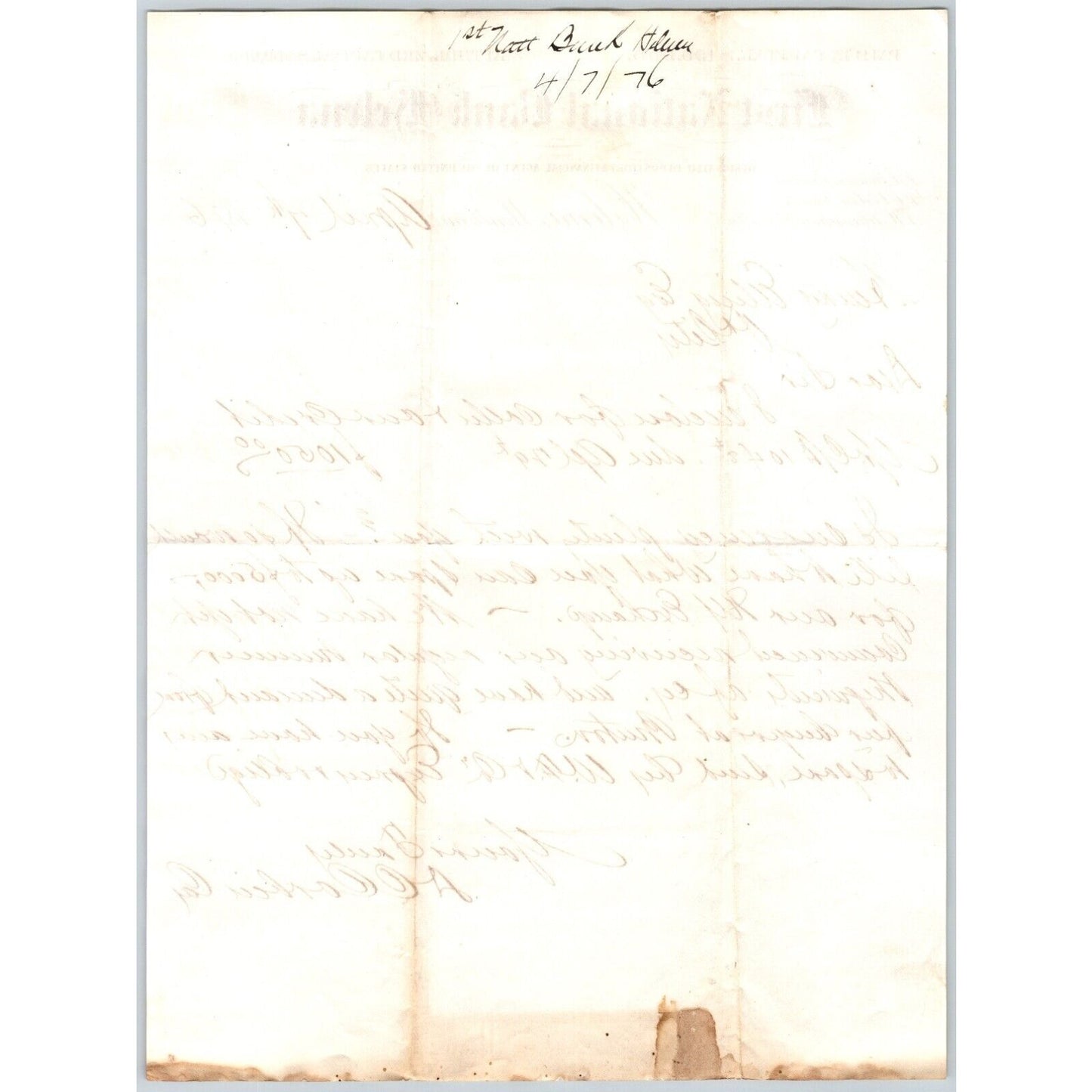 First National Bank of Helena 1876 ALS Letterhead - Henry Elling* Virginia City