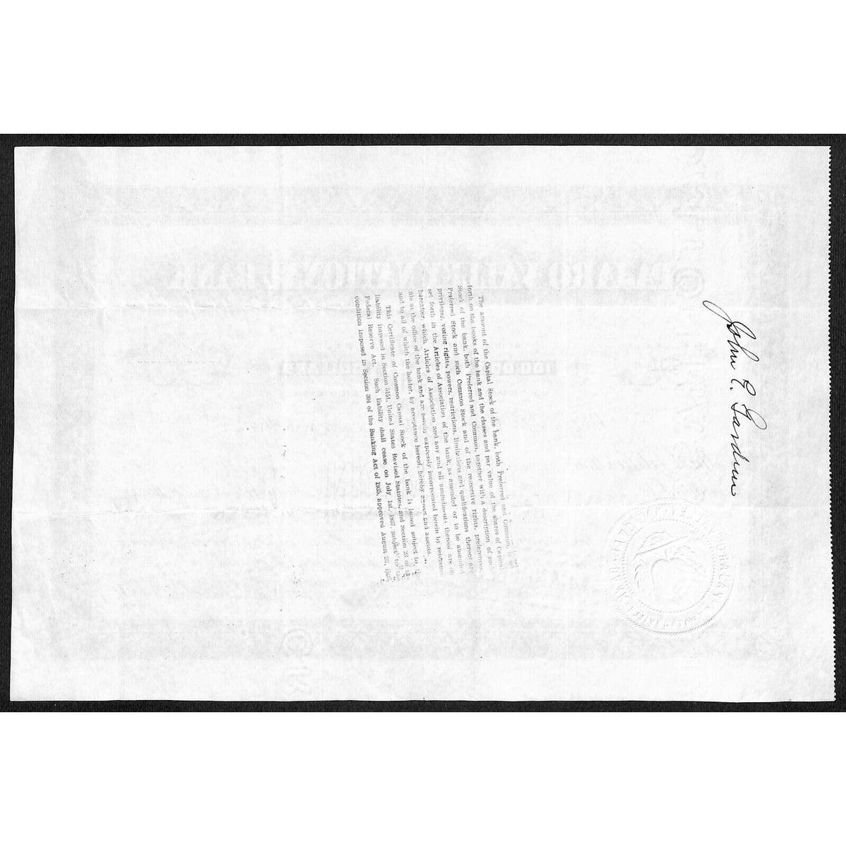 Pajaro Valley National Bank Watsonville 1914 Stock Certificate John E. Gardner