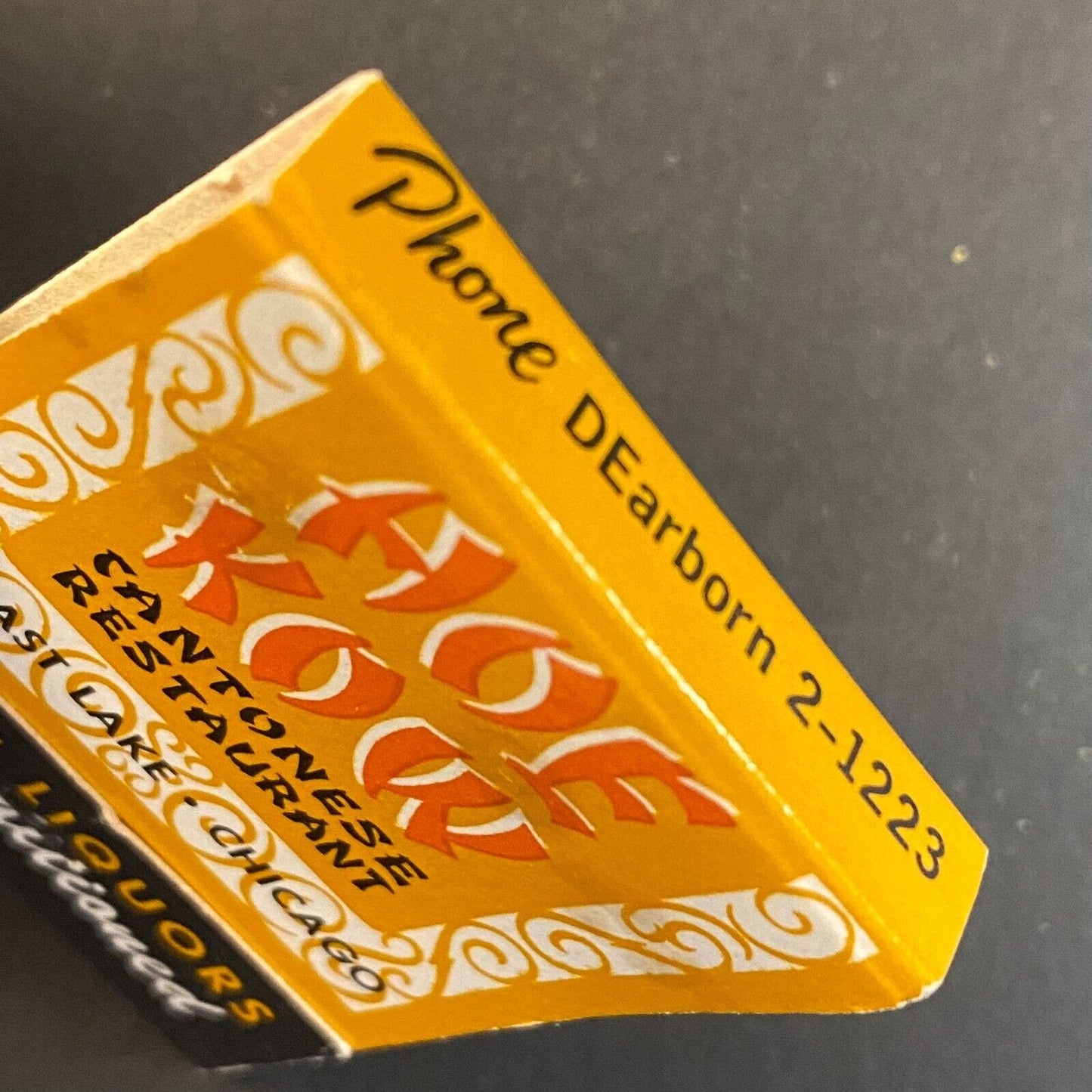 Hoe Kow Cantonese Restaurant Chicago c1973-75 Full Matchbook Scarce