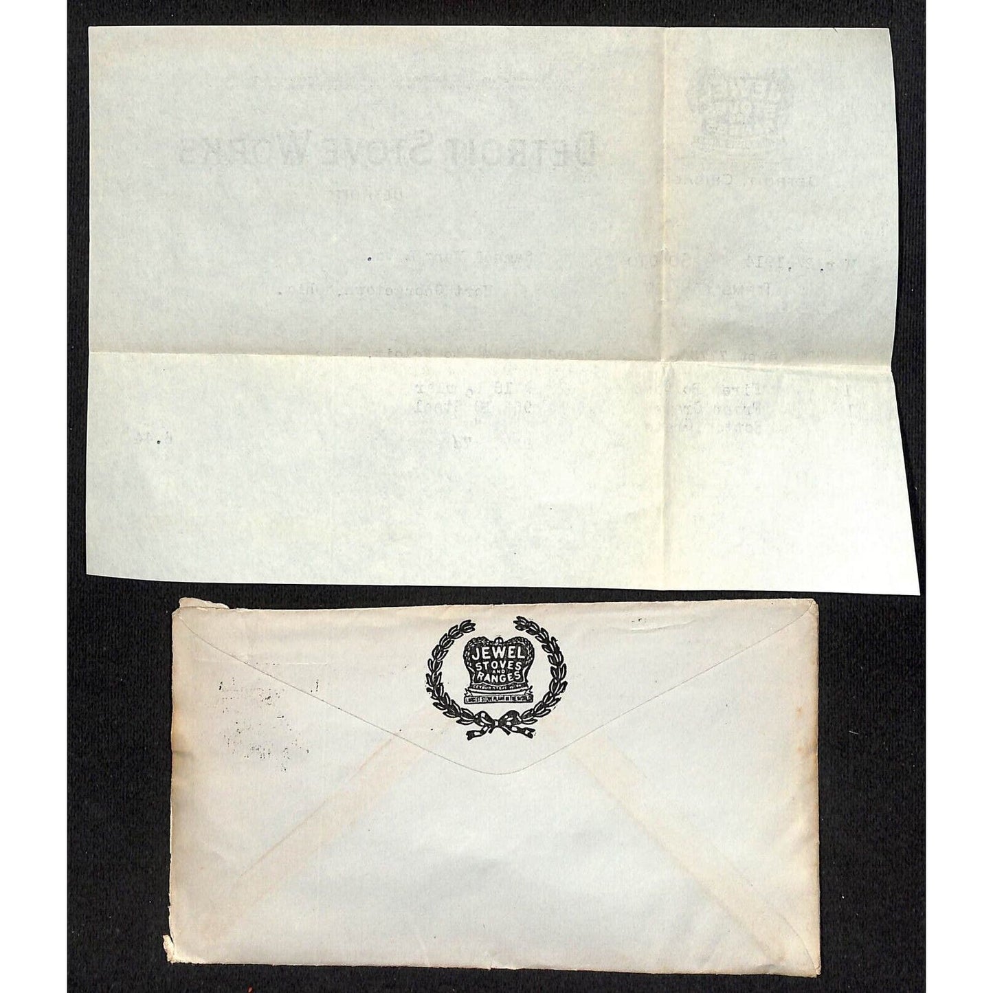 Detroit Stove Works / Samuel Wang Co* North Georgetown 1914 Billhead & Cover