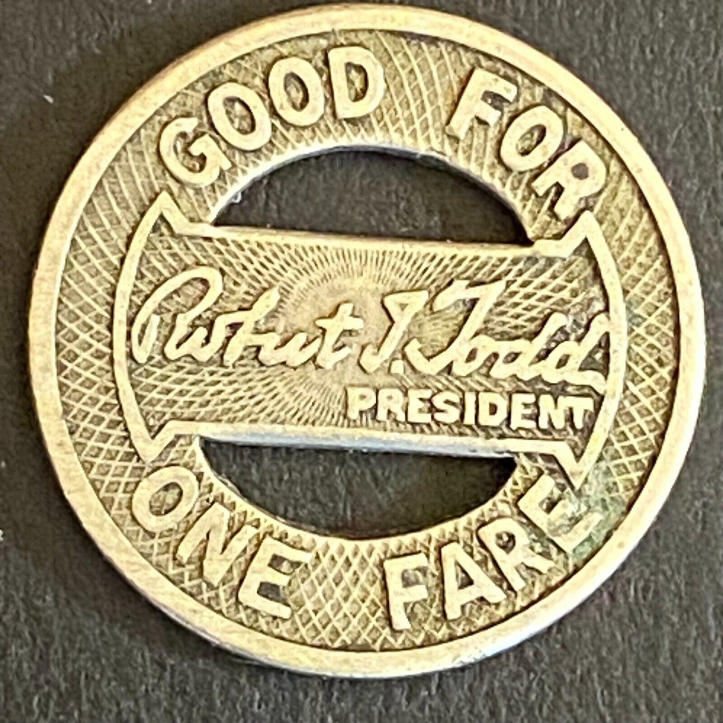 Indianapolis St. Ry. Co. G/F One Fare Transit Token 16mm