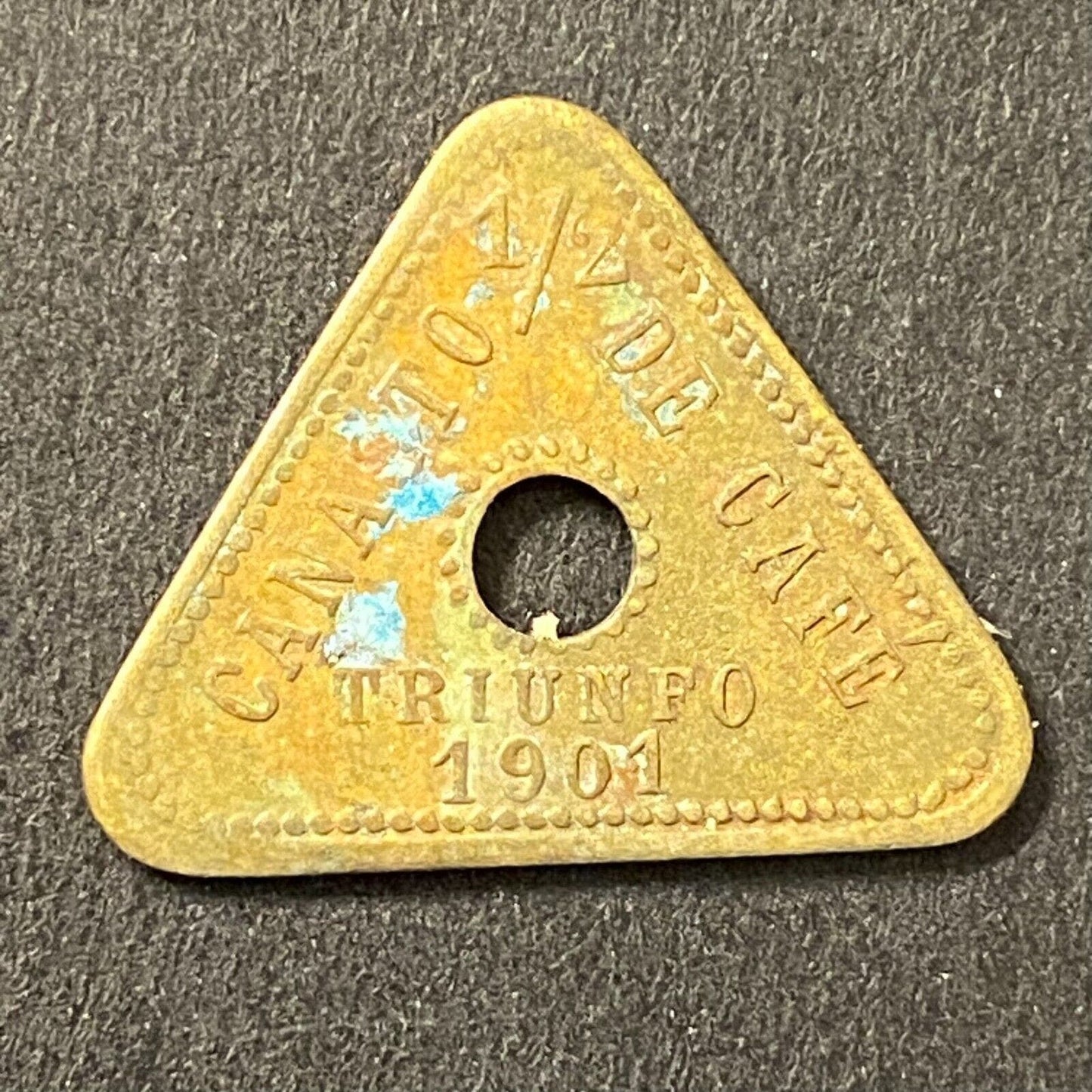 Triunfo Mexican Coffee Plantation Token 1901 Canasto Cafe 1/2 18.5 x 20mm (#2)