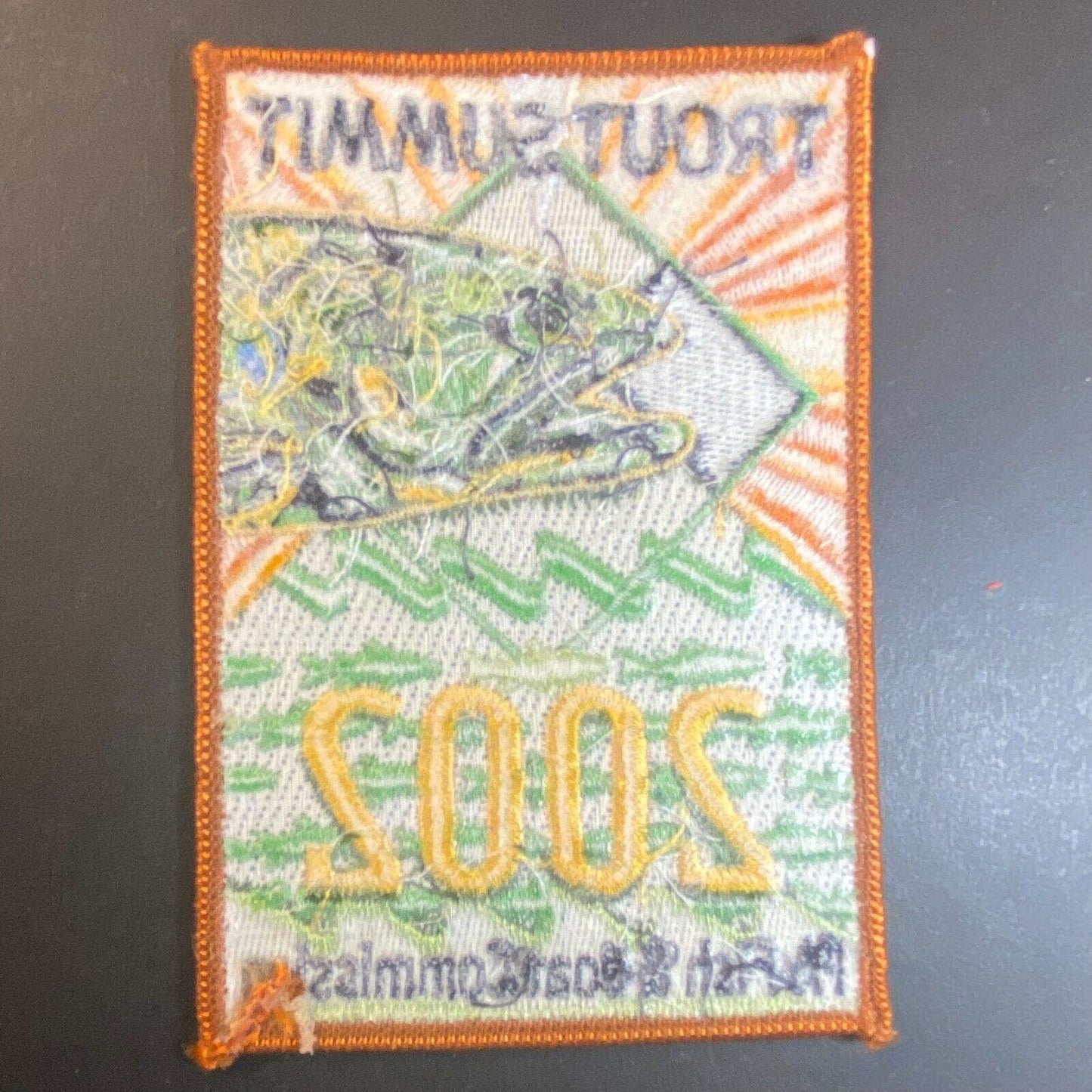2002 Trout Summit PA Fish & Boat Commission Embroidered Patch 3" x 4 3/8" Scarce