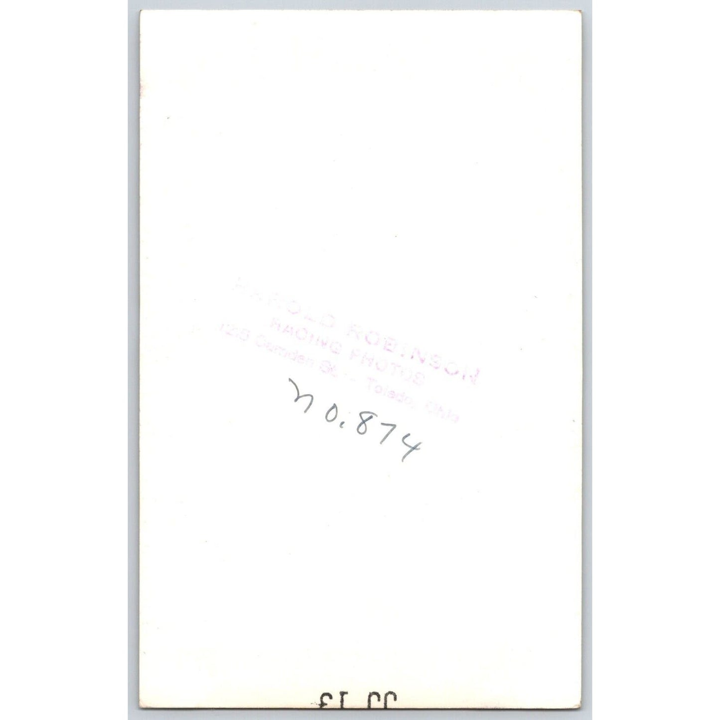 Auto Racing car #20 Driver? 1940's 3 7.5" x 6" VGC Stamped Robinson