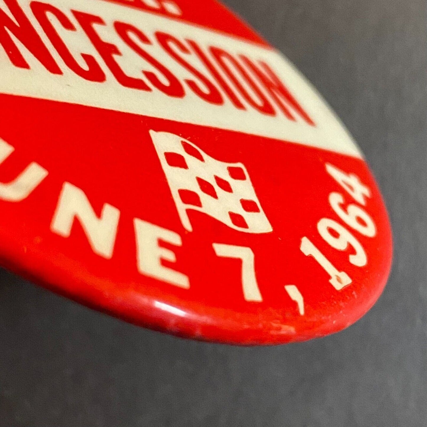 Atlanta A.I.R. Raceway 1964 Dixie 400 2" Steel "Concession" Pinback Button VGC