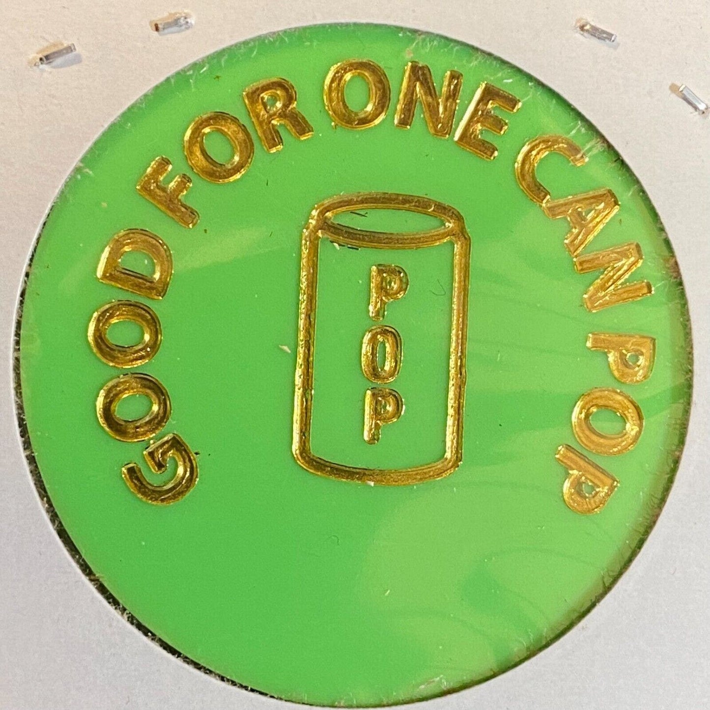 Monessen, PA BPOE Lodge 773 c1980's Plastic Token Drinks "G/F One Can Pop"