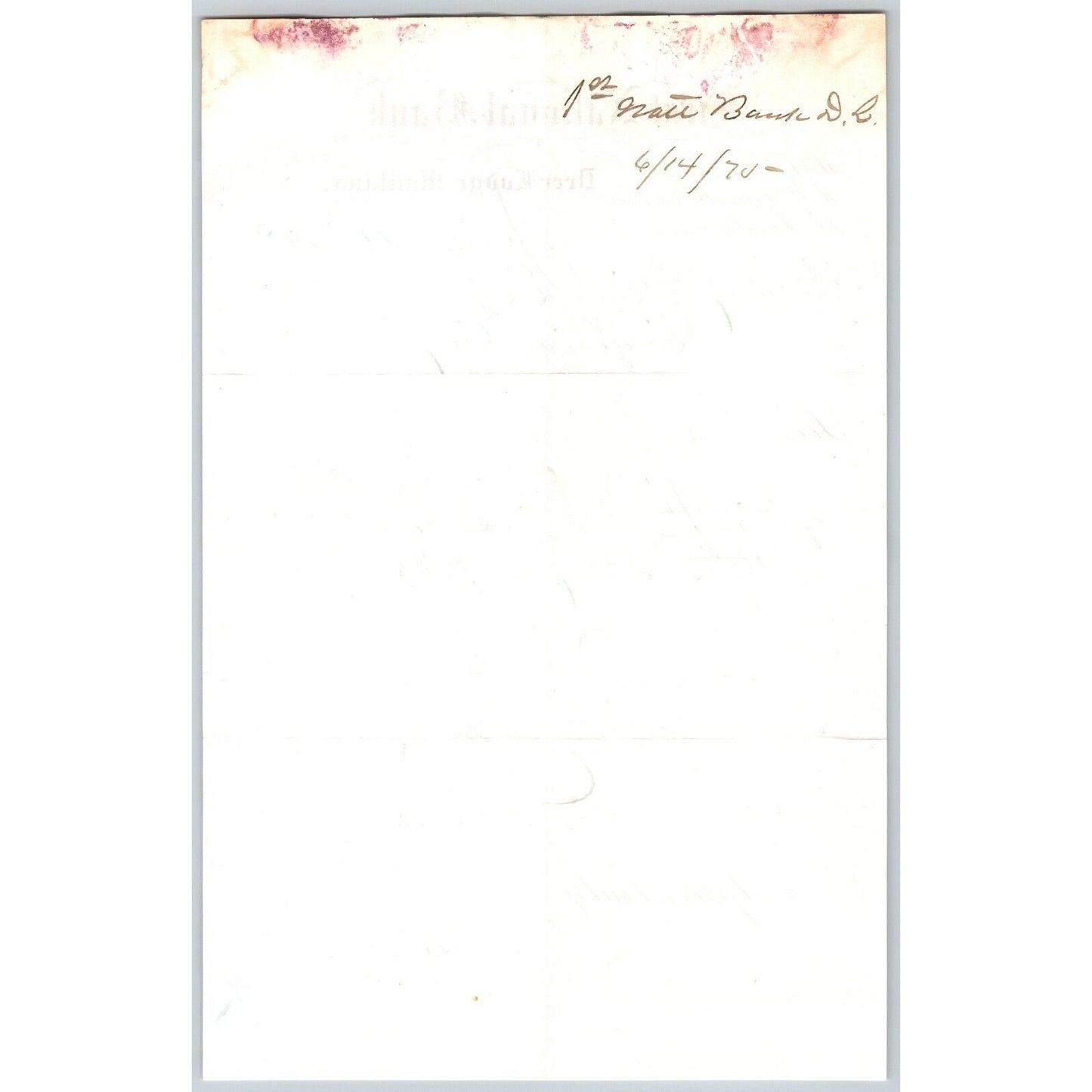 First National Bank Deer Lodge, MT 1/21 1875 Payment Advice Henry Elling*