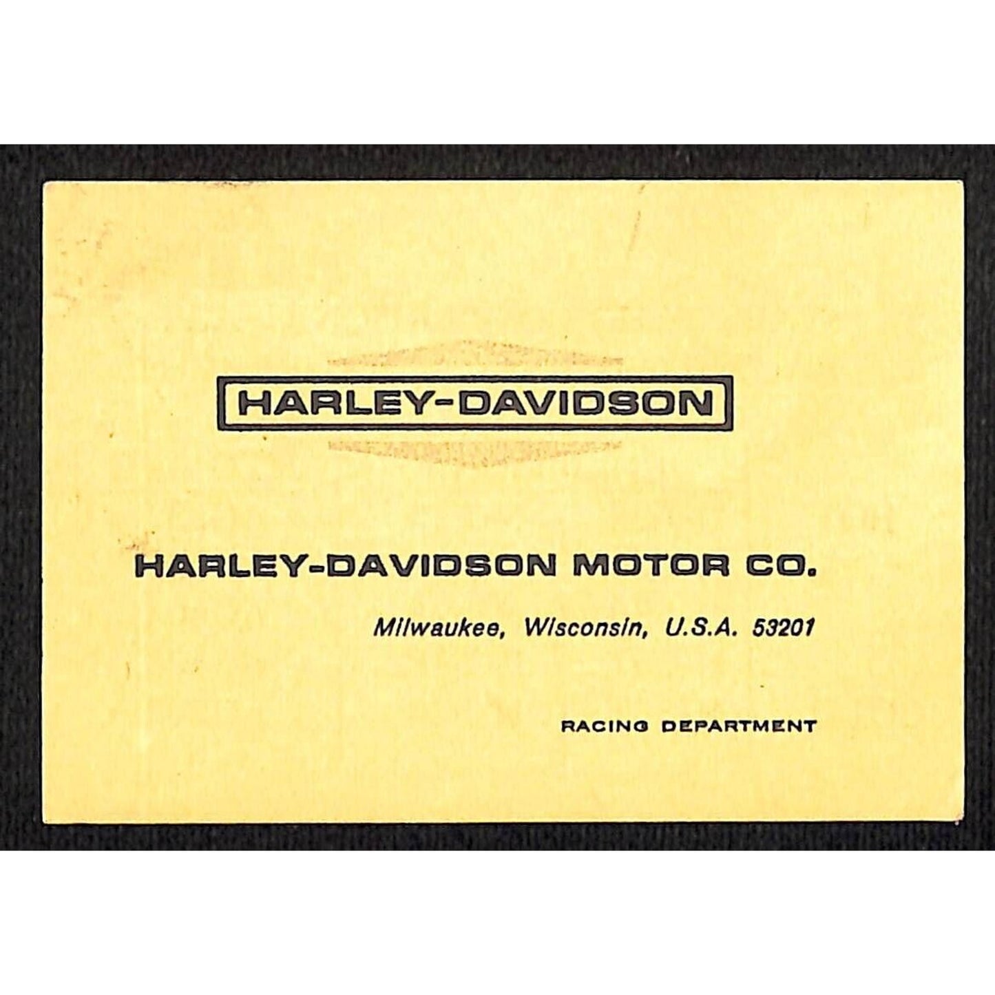 Harley Davidson Racing Dept. c1965-70's Spark Plug Comparison Chart Card VGC