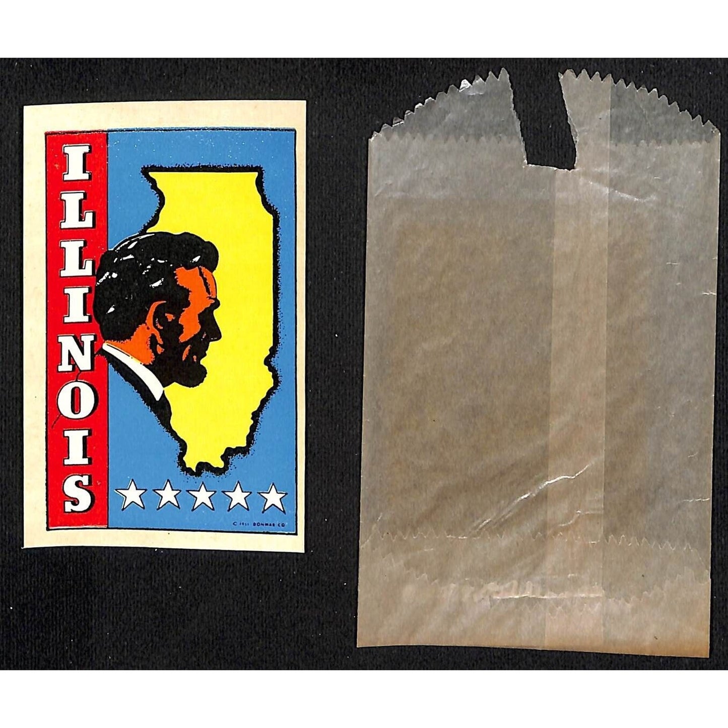 Illinois / President Lincoln Water Transfer Decal Travel Souvenir c1950's