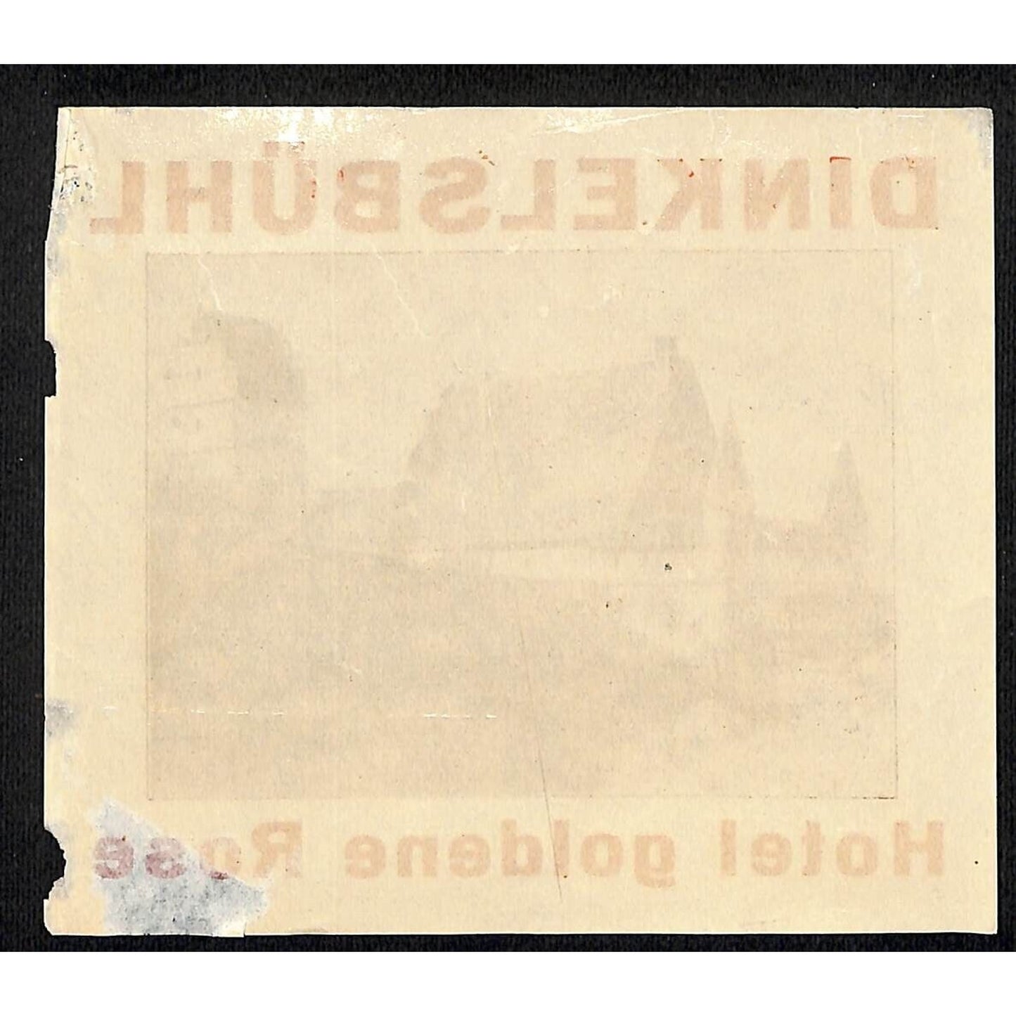 Hotel Goldene Rose Dinkelsbuhl Luggage Label Original 1930's-40's ? - Scarce