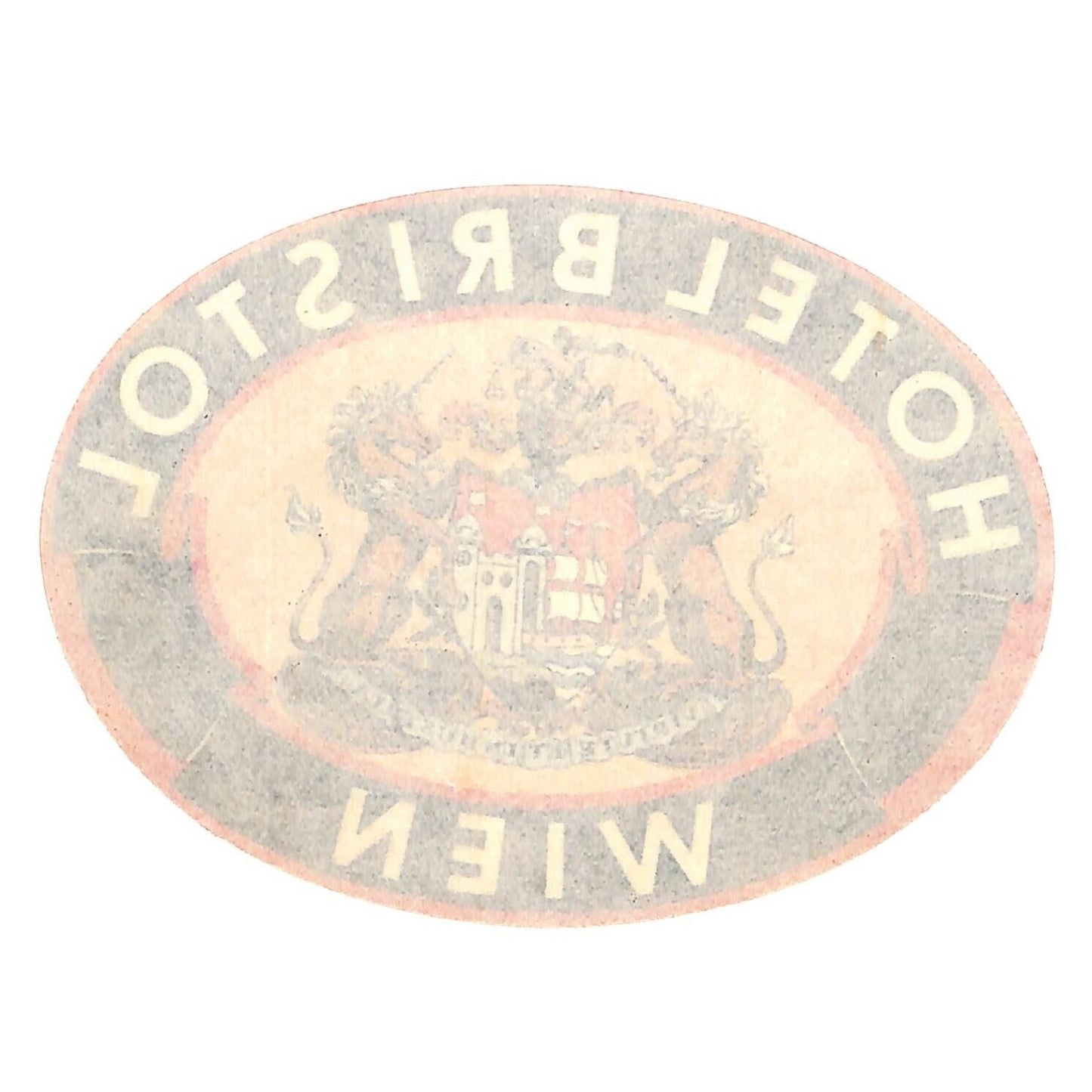 Hotel Bristol Wein Vienna Luggage Label Original Coat of Arms c1930's-40's VGC