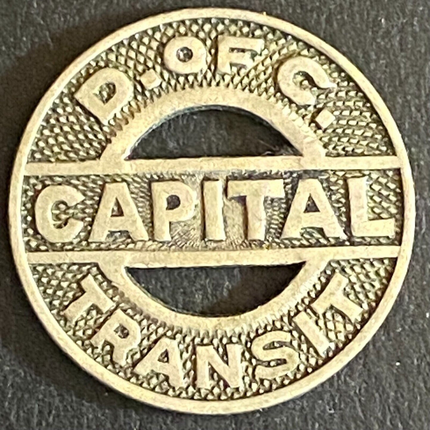 D. of C. Capital Transit One Fare Transit Token 16mm (#6)