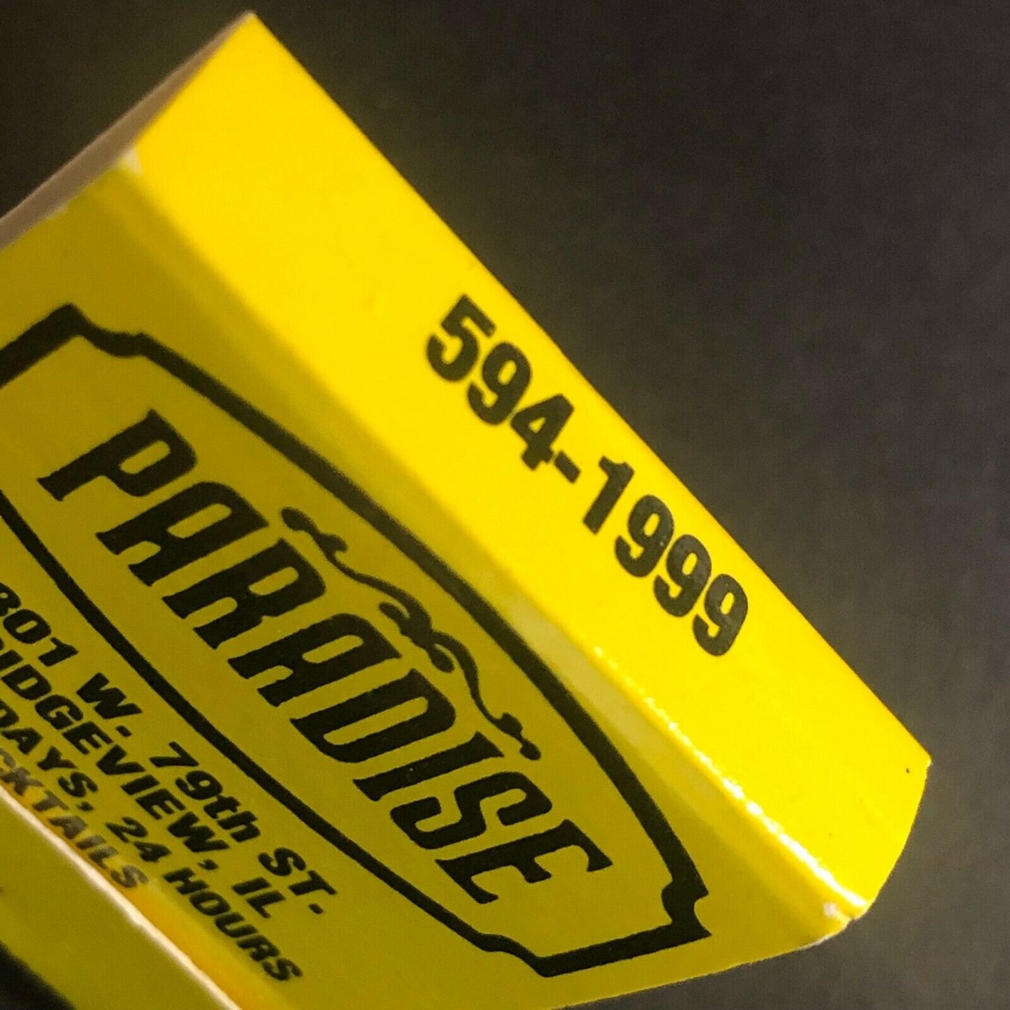 Bridgeview IL Paradise Restaurant c1970's-80's Full Matchbook