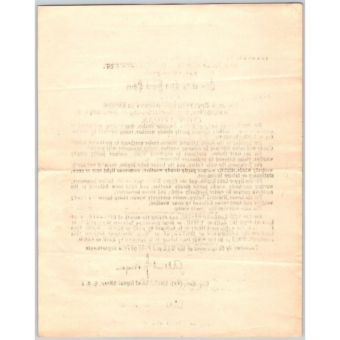 Bangor, ME Chief Signal Office, War Department Farmers' Bulletin - Dec. 17, 1878