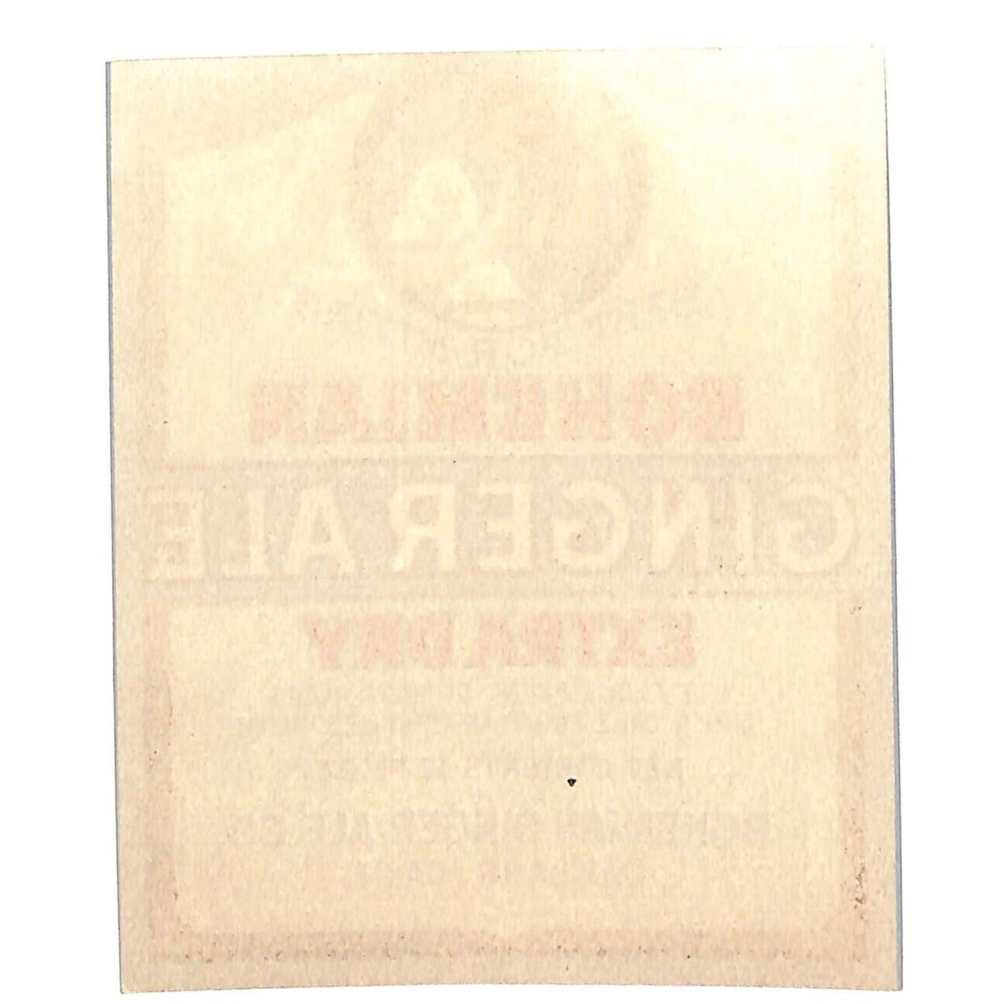 Bohemian Ginger Ale Oakland, CA Paper Label c1940's Gold Ink VGC