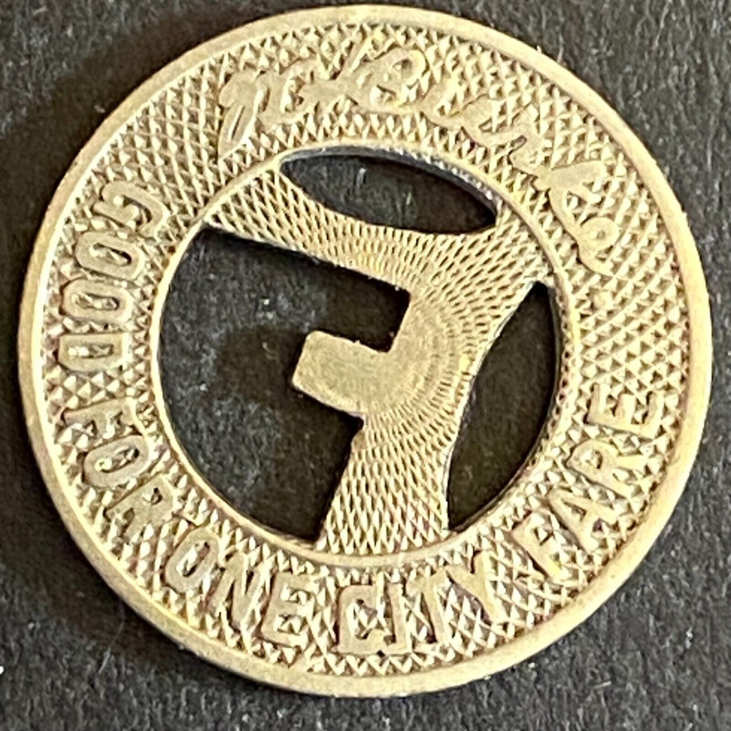 Northern Texas Traction F. Worth 1920 G/F One City Fare Token 16mm - Scarce