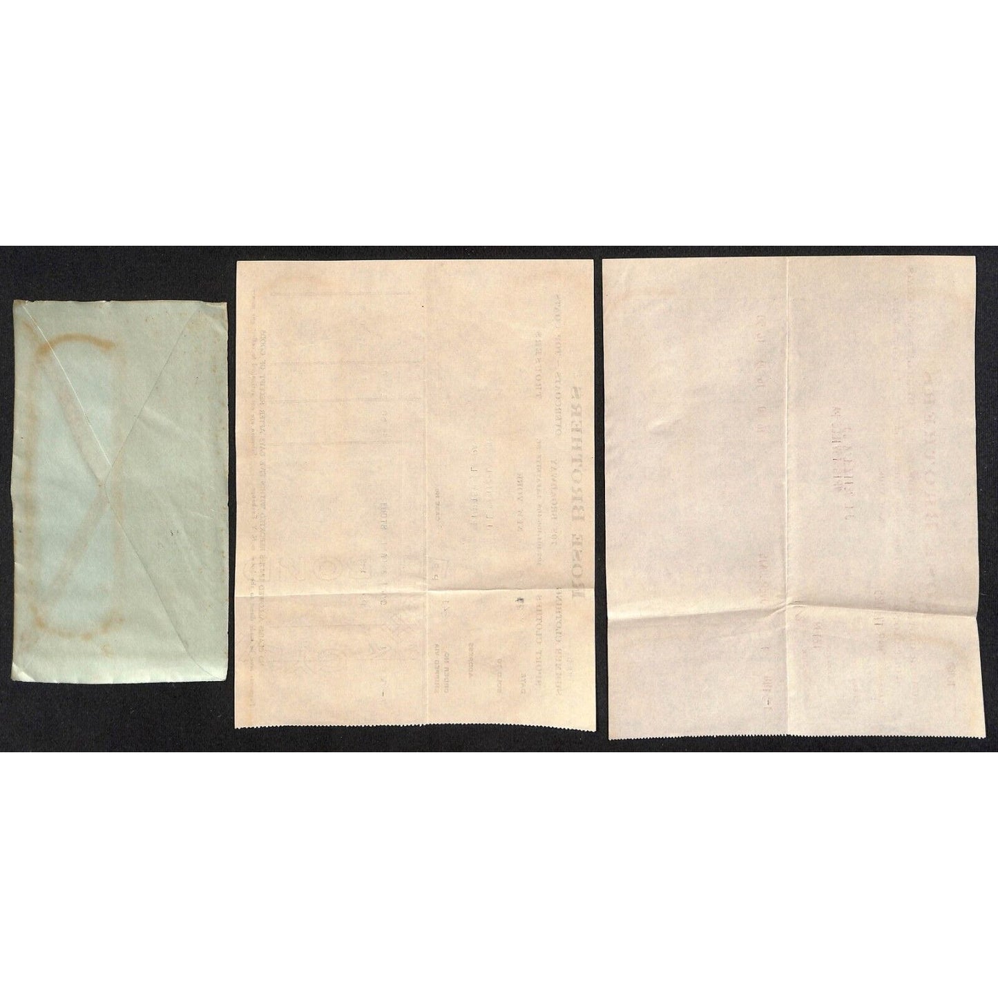 Rose Brothers (Clothes) Broadway NYC 1925 Billhead + Cover (#3)