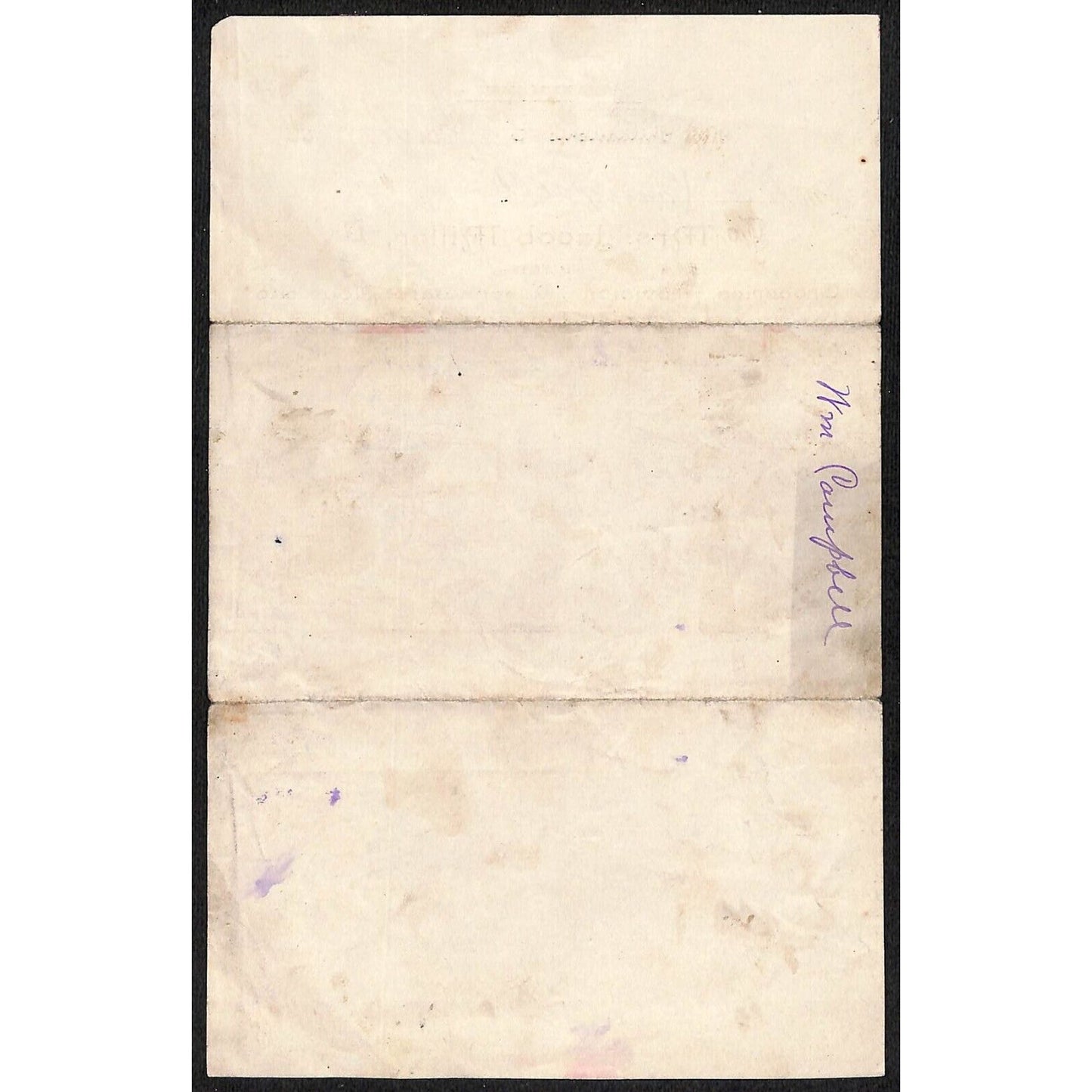 Jacob Miller Groceries New Philadelphia 1893 Billhead / Statement VGC