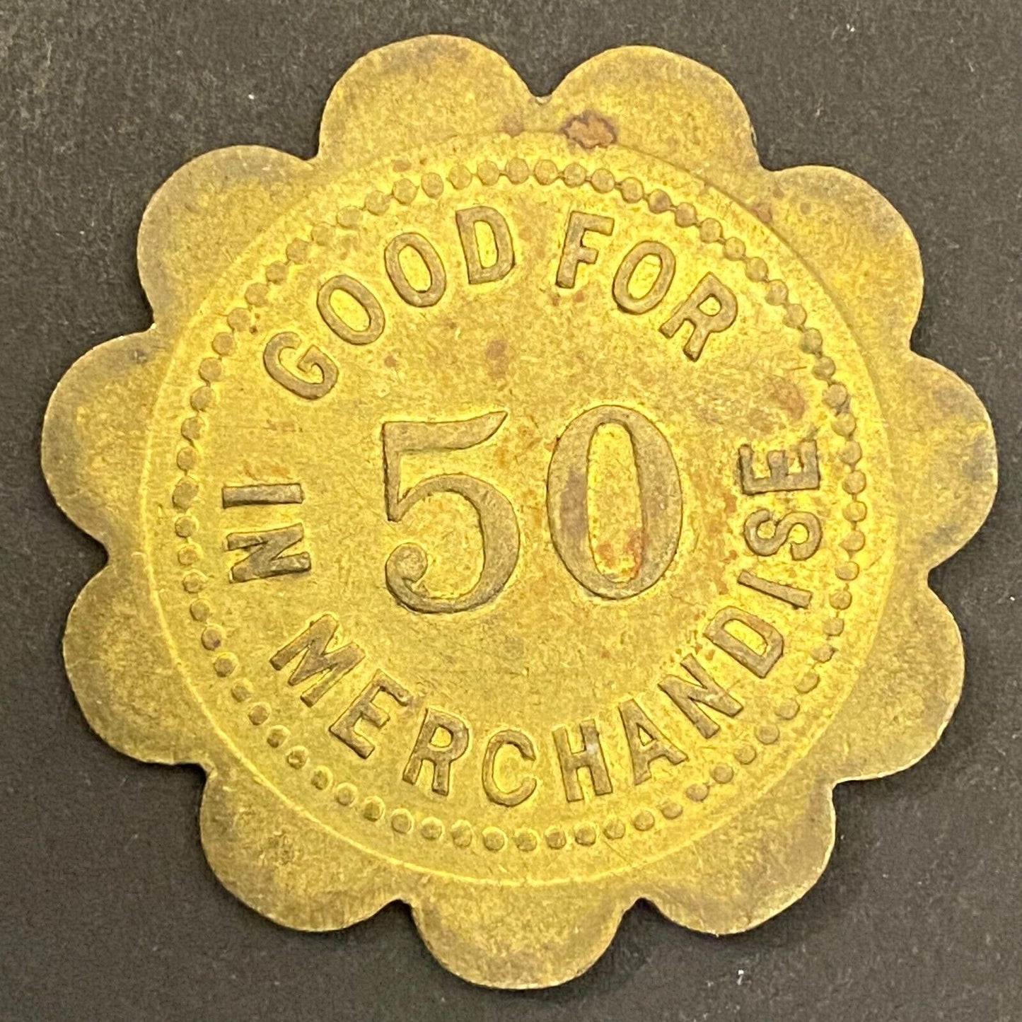 Bye & Company Taswell, IN G/F 50¢ in Merchandise Token 34mm (Gen Store?*) (#2)