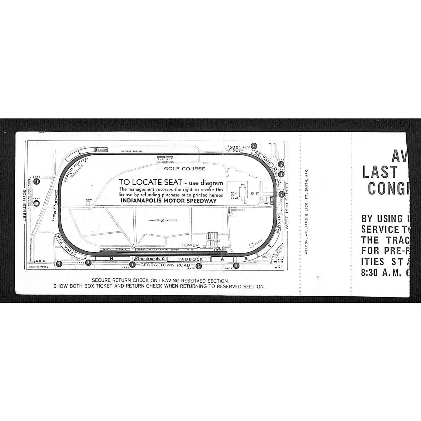 1979 Indianapolis 500 Ticket Stub w/ 1978 Winner Al Unser - 13 X Seat 18