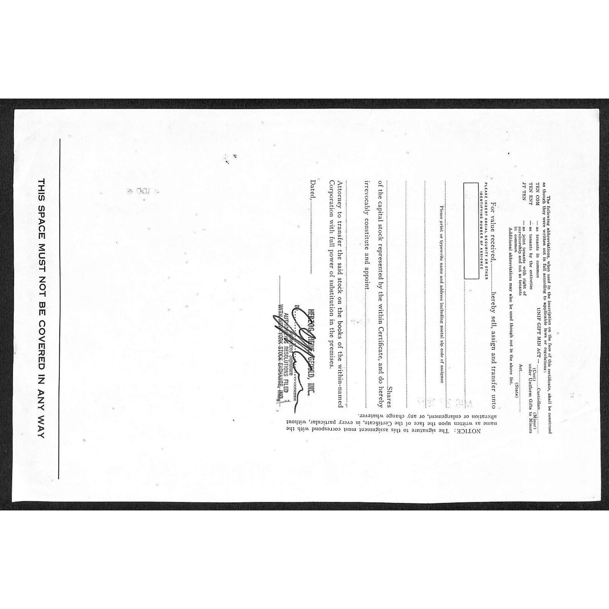 United States Crown Corp* NJ Soda "Crown Flip Top" 1982 Stock Certificate #5384