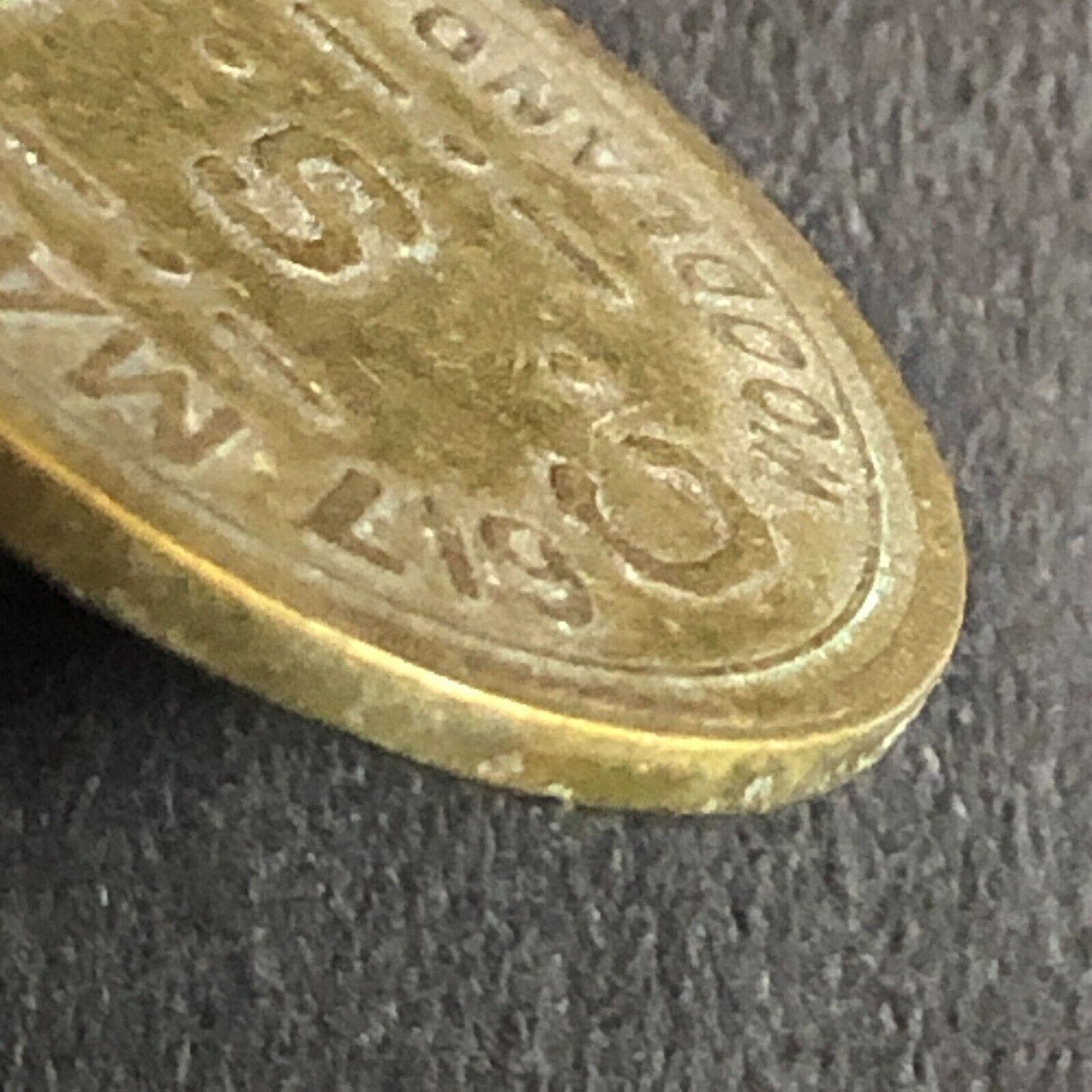 C.S.D. Charles Dunlap Cigars Woodland CA Brass G/F 5c c1920's Trade Token 21mm