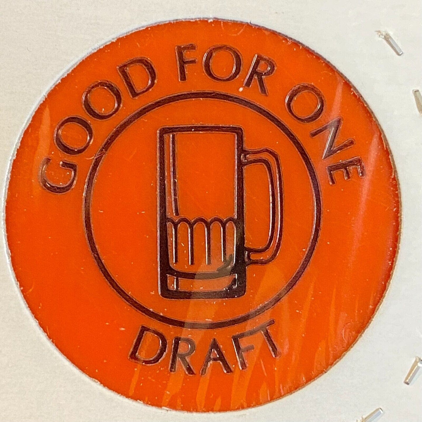 McIntyre Inn Pennsylvania c1980's-90's Plastic Token G/F One Draft (Mug Beer)
