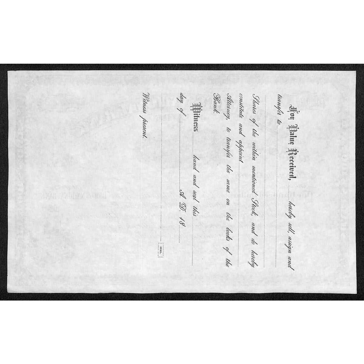 The Briggs National Bank of Clyde NY c1880* Stock Certificate Unissued #124