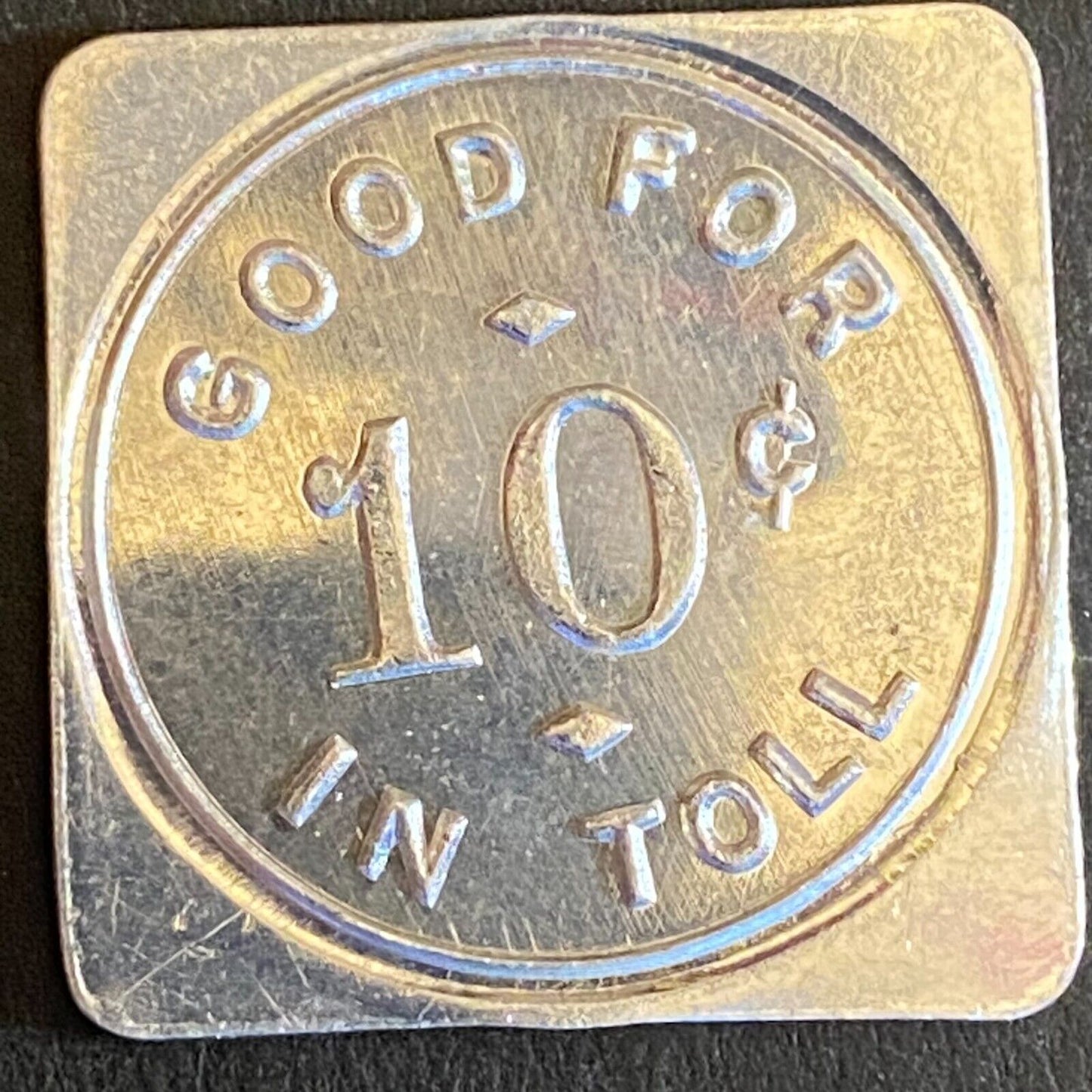 Burt County Decatur Onawa Bridge Comm G/F 10c in Toll Token Alum 24mm - UNC VGC